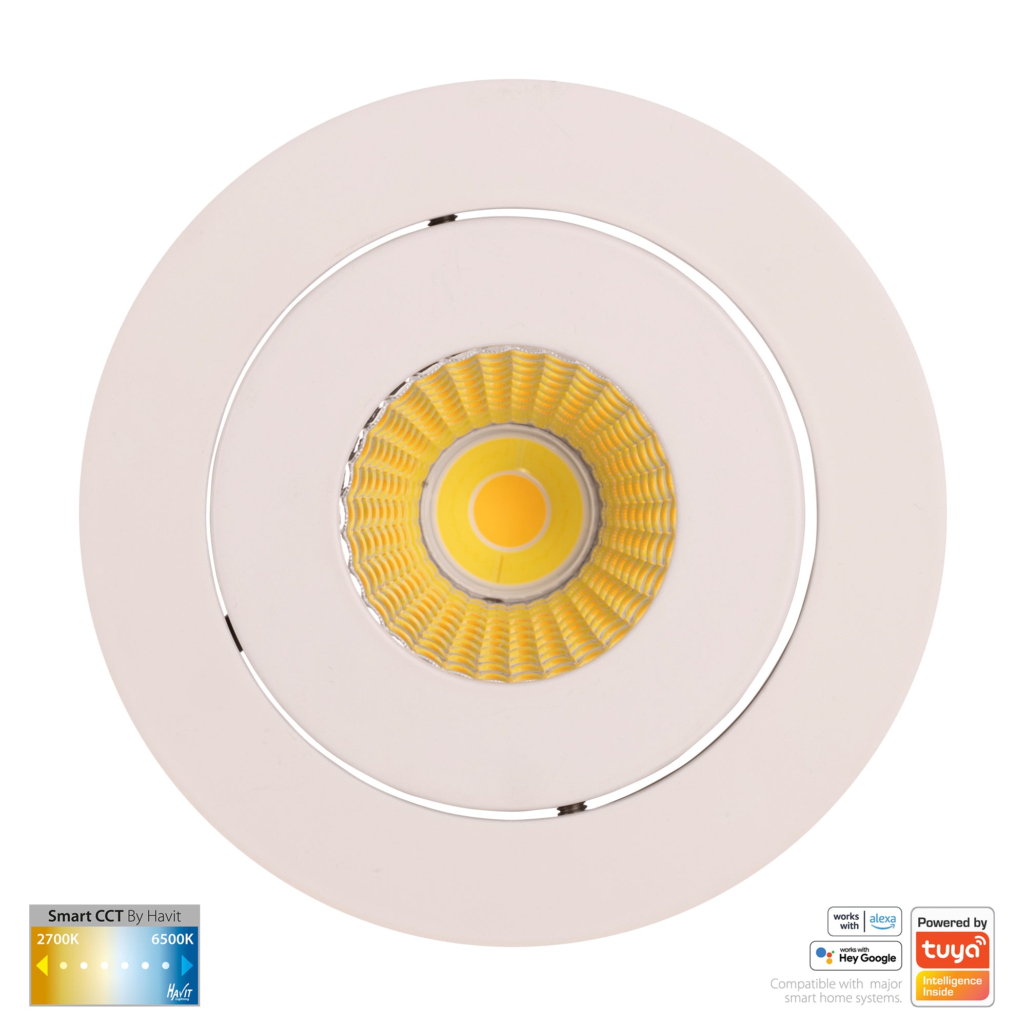 HV5512CCT-WHT - Prime White Tilt CCT WIFI LED Downlight