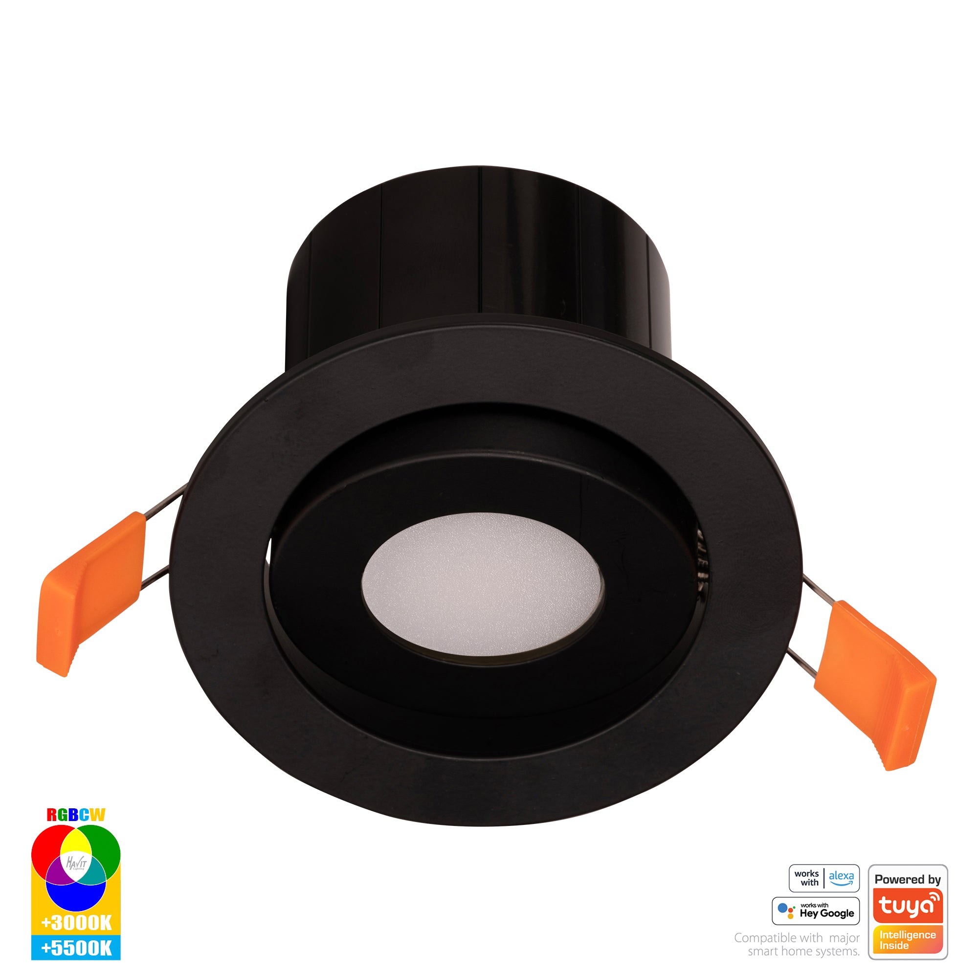HV5512RGBCW-BLK - Prime Black Tilt RGBCW WIFI LED Downlight