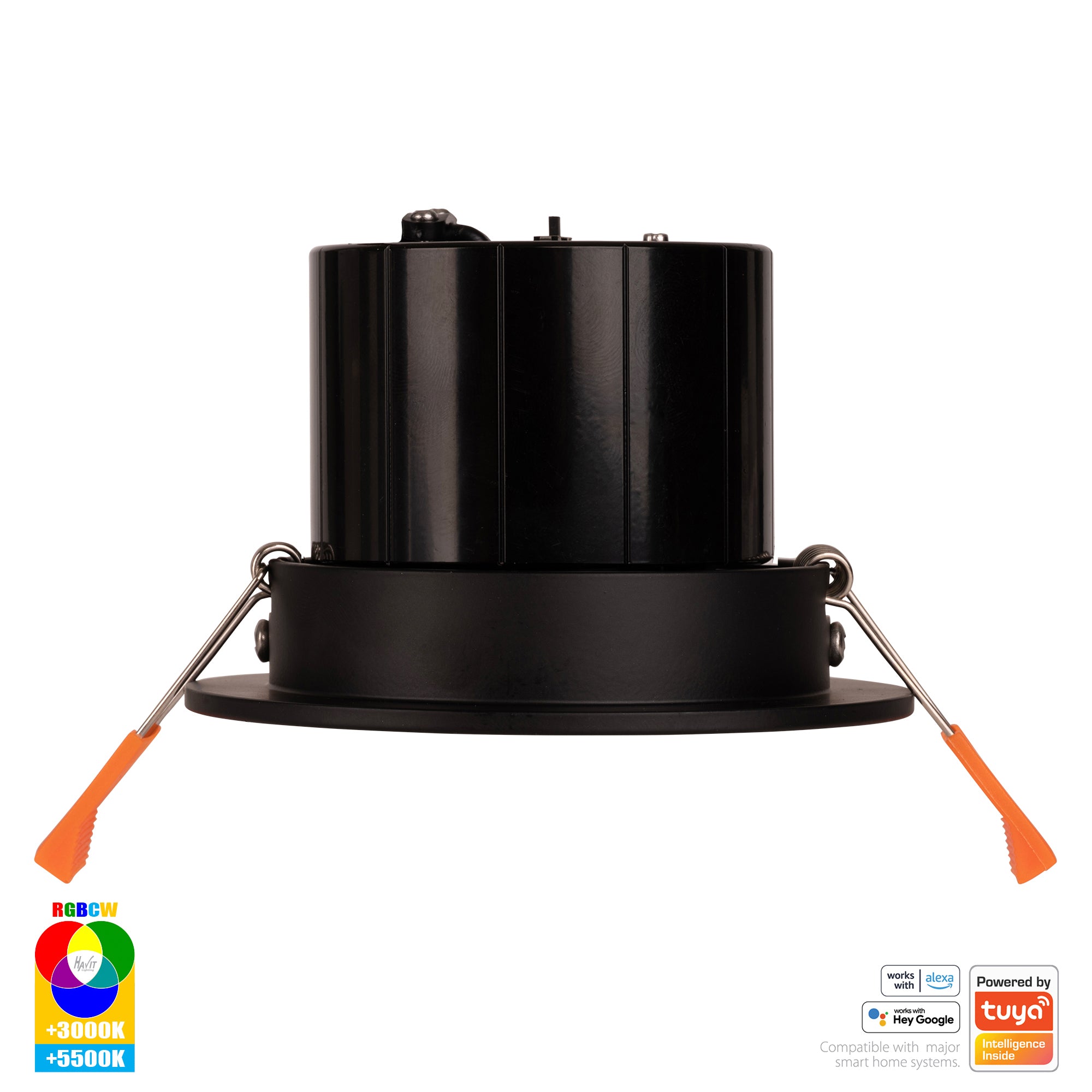 HV5512RGBCW-BLK - Prime Black Tilt RGBCW WIFI LED Downlight