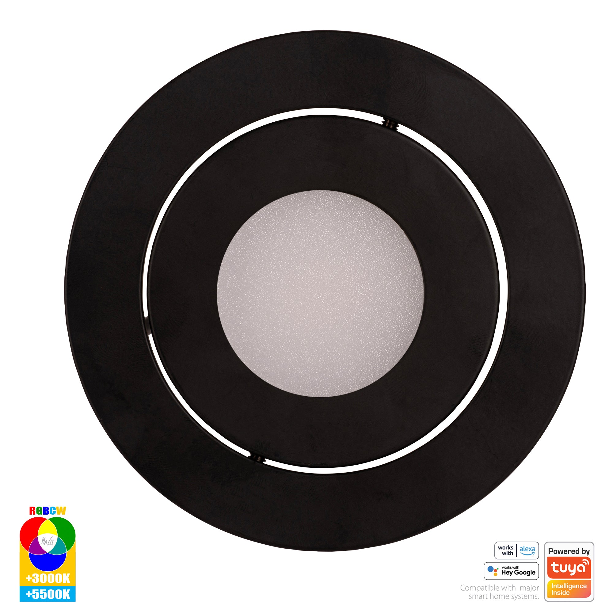 HV5512RGBCW-BLK - Prime Black Tilt RGBCW WIFI LED Downlight