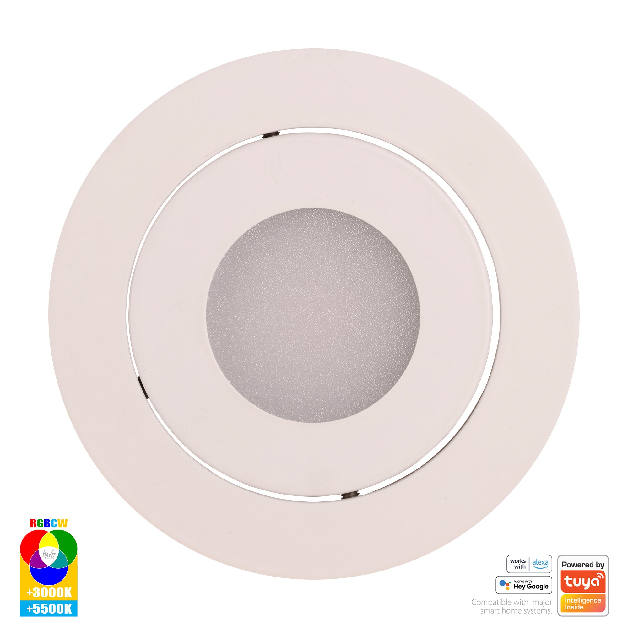 HV5512RGBCW-WHT - Prime White Tilt RGBCW WIFI LED Downlight