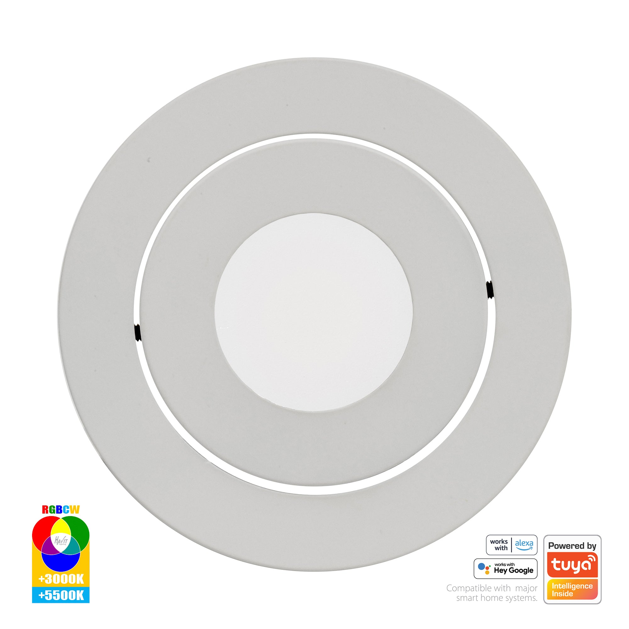 HV5512RGBCW-WHT - Prime White Tilt RGBCW WIFI LED Downlight