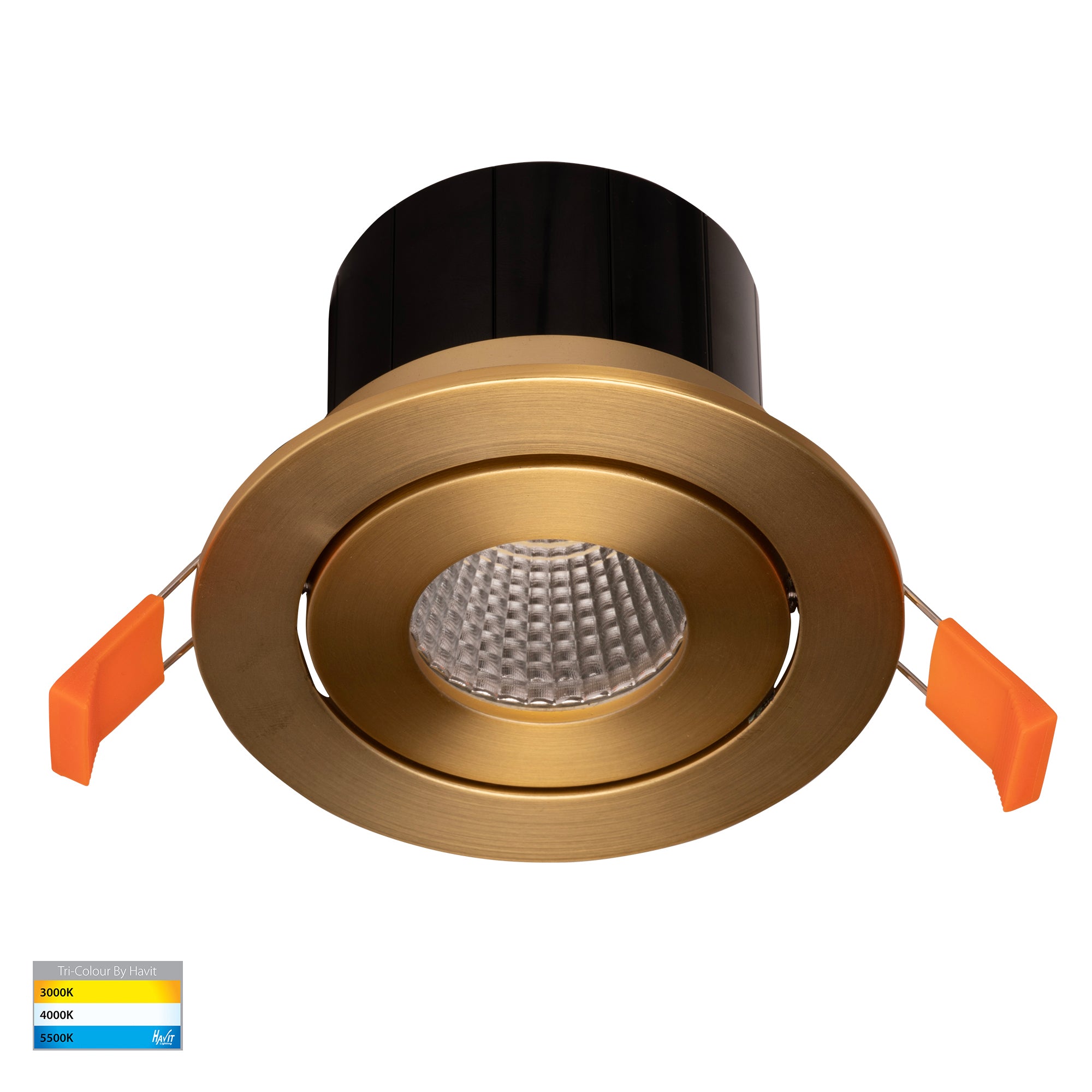 HV5512T-BR - Prime Brass Coloured Tilt LED Downlight