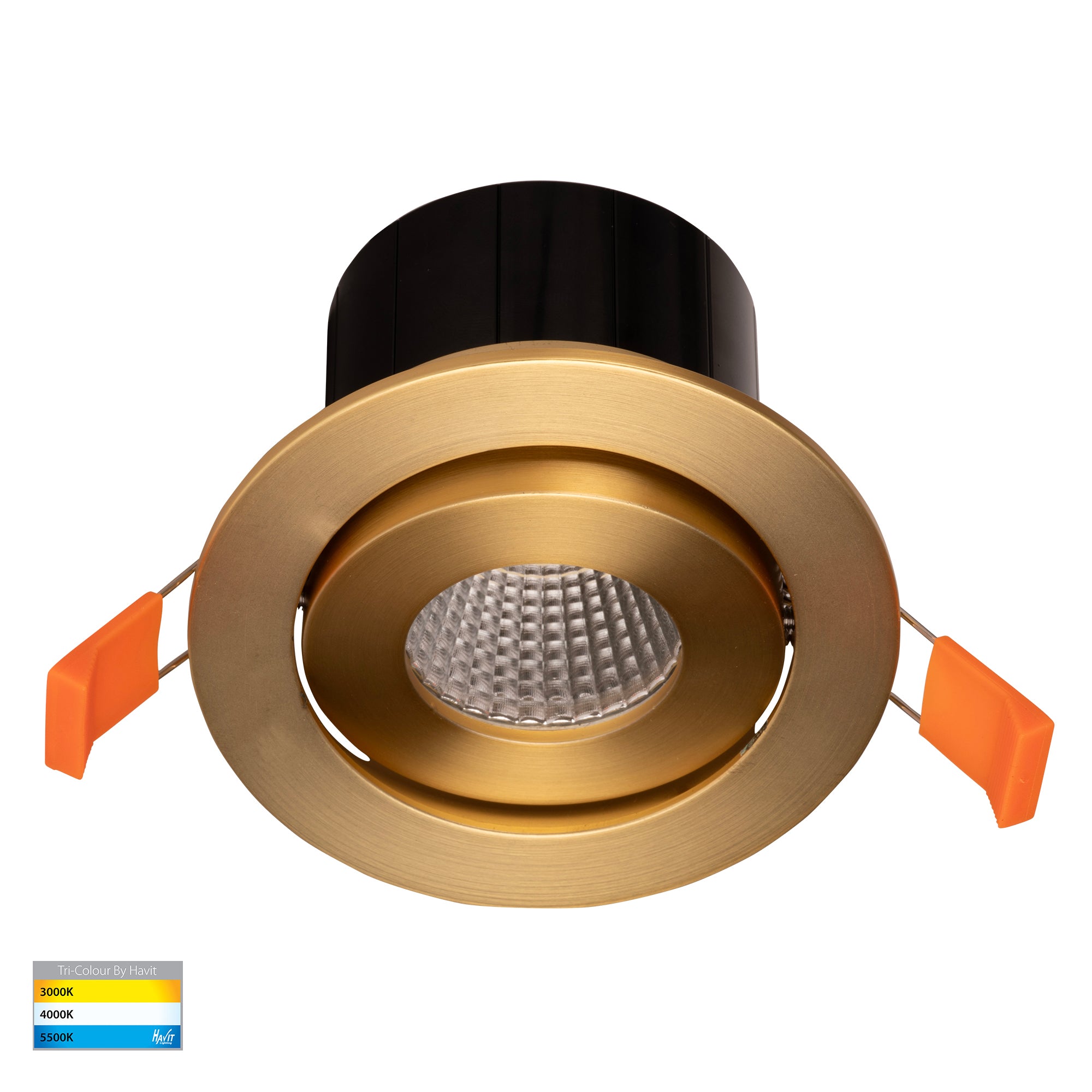 HV5512T-BR - Prime Brass Coloured Tilt LED Downlight