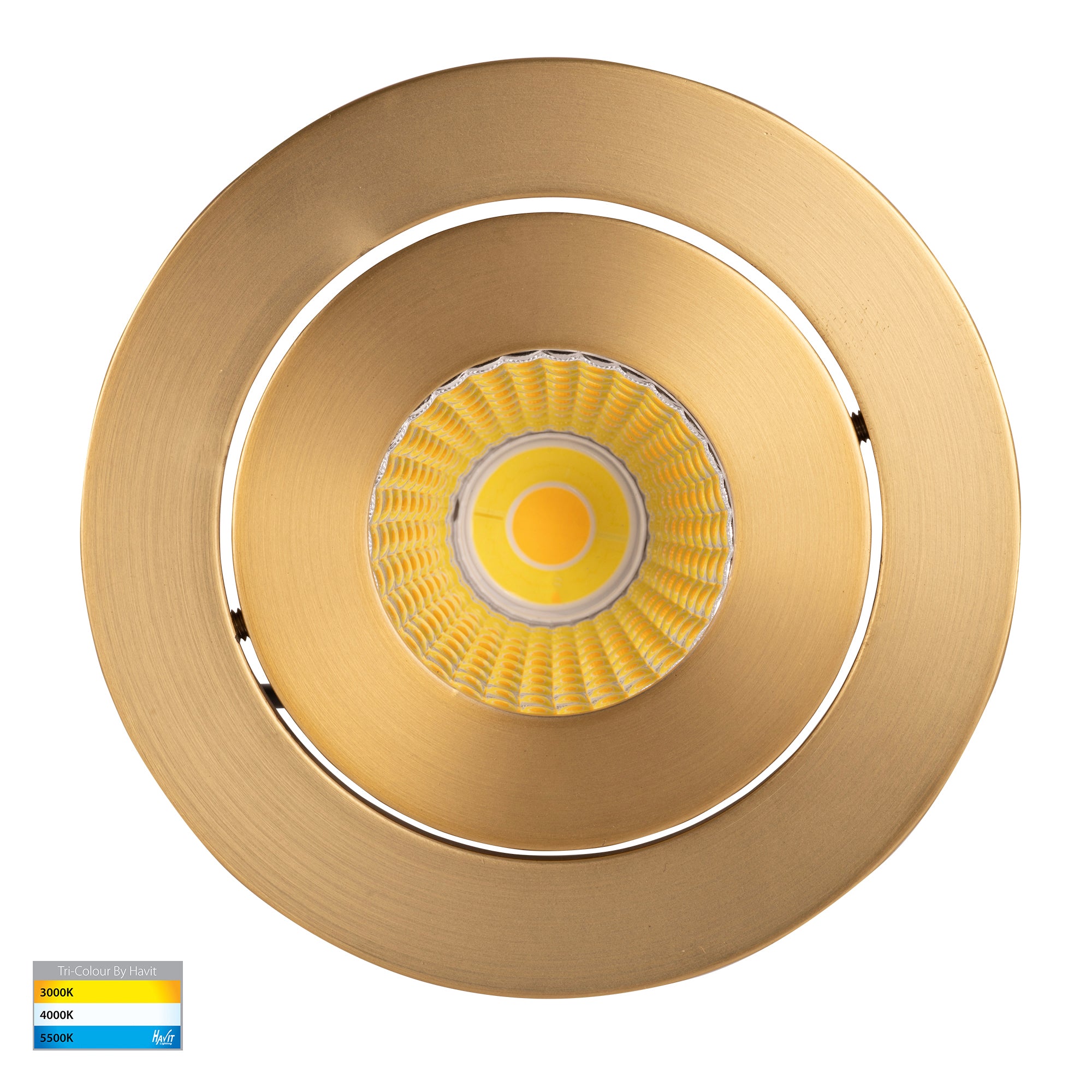 HV5512T-BR - Prime Brass Coloured Tilt LED Downlight