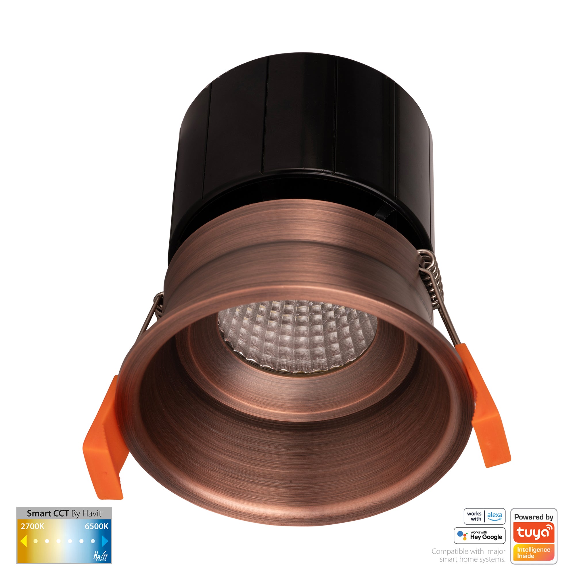 HV5513CCT-AB - Prime Antique Brass Fixed Deep CCT WIFI LED Downlight