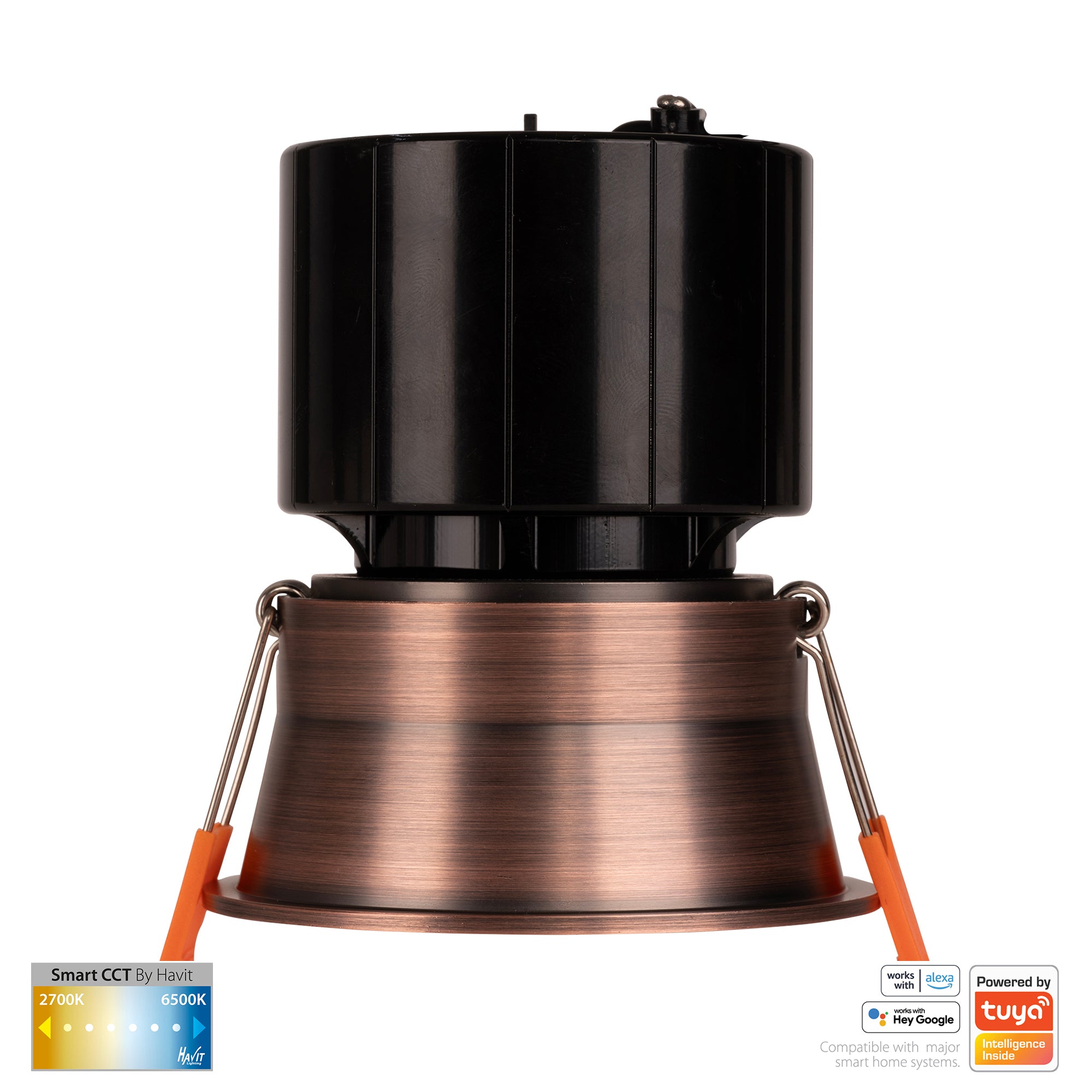 HV5513CCT-AB - Prime Antique Brass Fixed Deep CCT WIFI LED Downlight