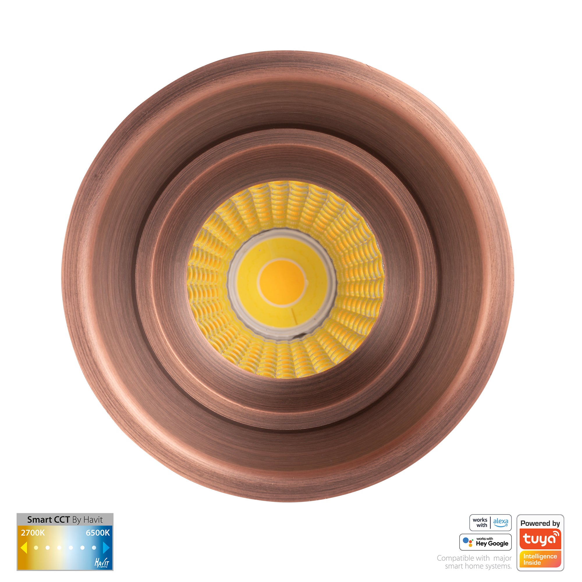 HV5513CCT-AB - Prime Antique Brass Fixed Deep CCT WIFI LED Downlight