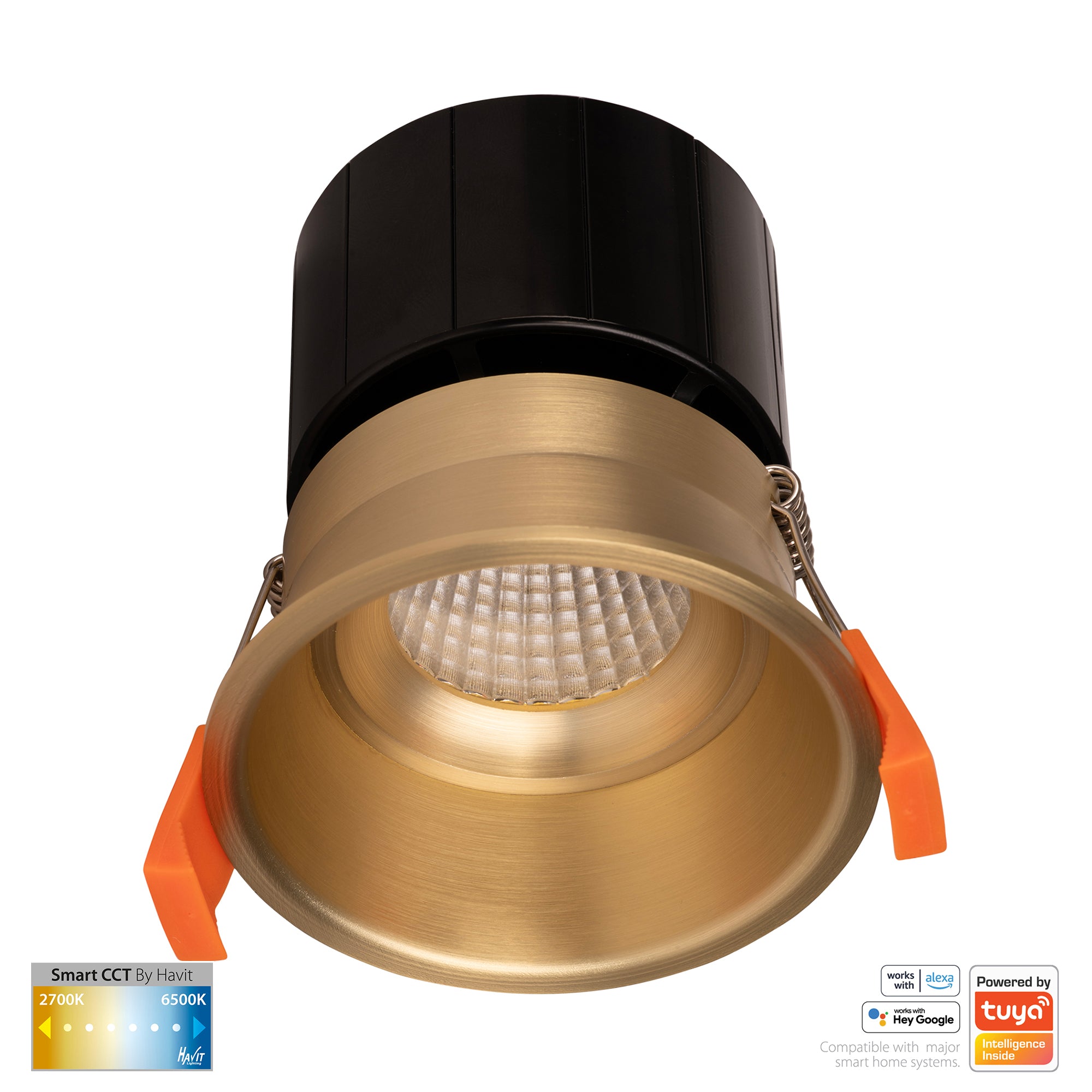 HV5513CCT-BR - Prime Brass Coloured Fixed Deep CCT WIFI LED Downlight