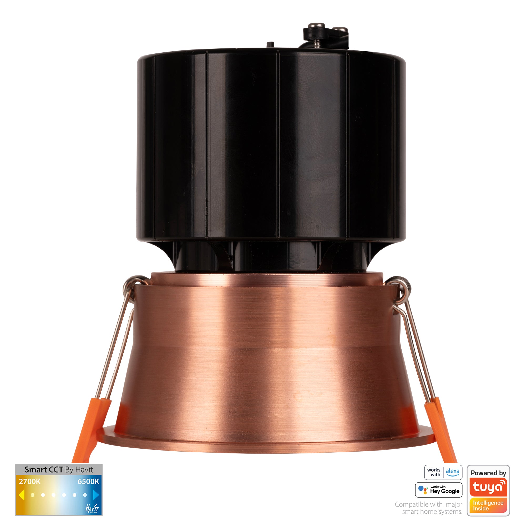 HV5513CCT-CP - Prime Copper Coloured Fixed Deep CCT WIFI LED Downlight