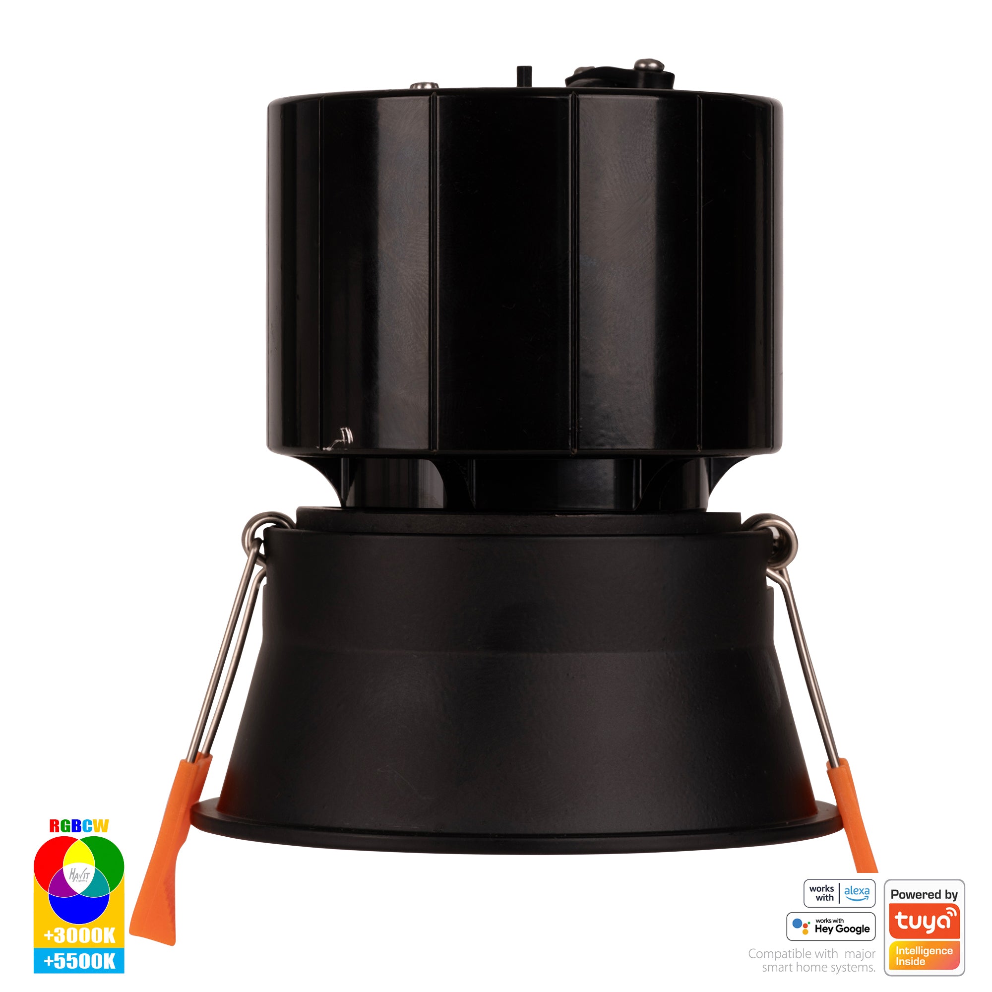 HV5513RGBCW-BLK - Prime Black Fixed Deep RGBCW WIFI LED Downlight
