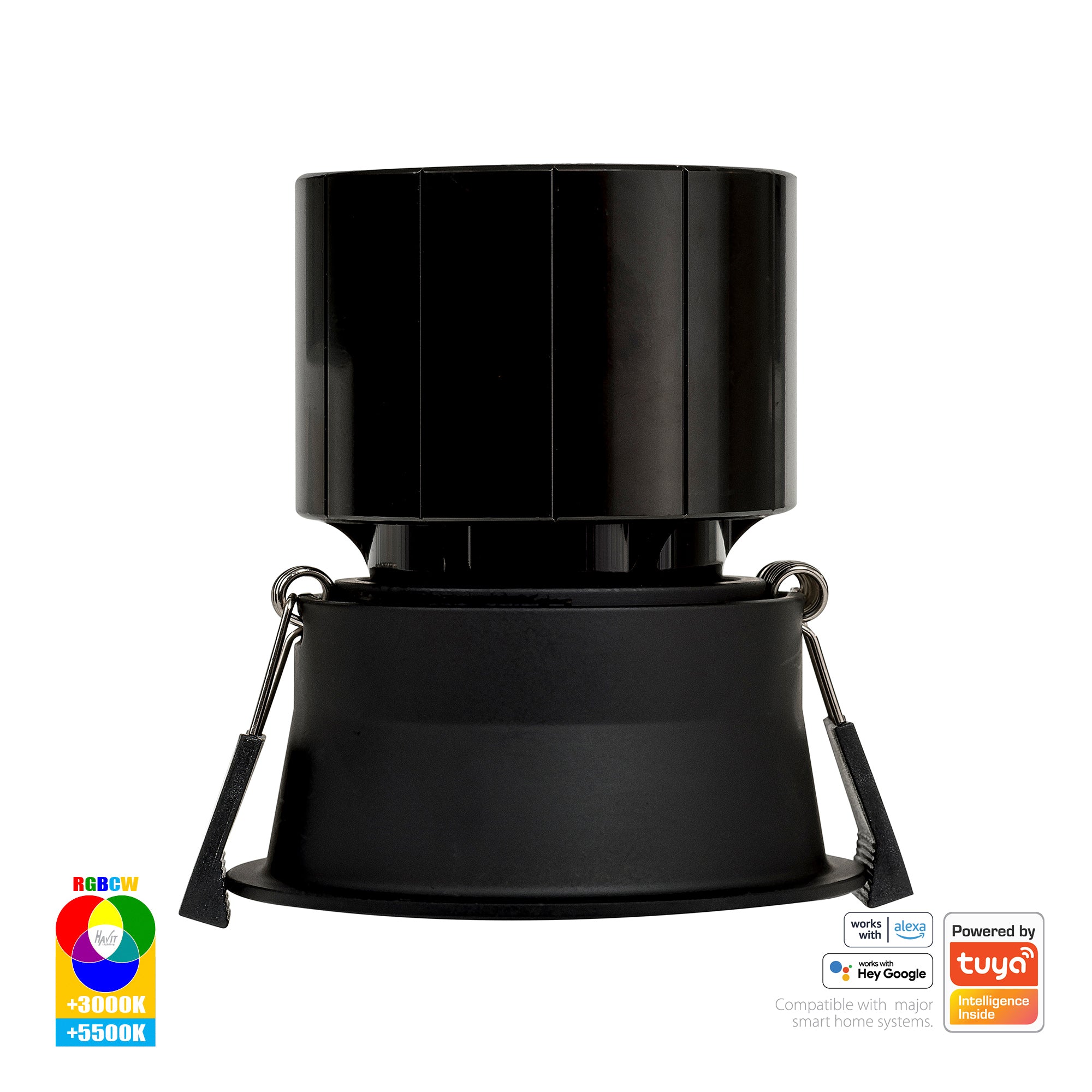 HV5513RGBCW-BLK - Prime Black Fixed Deep RGBCW WIFI LED Downlight