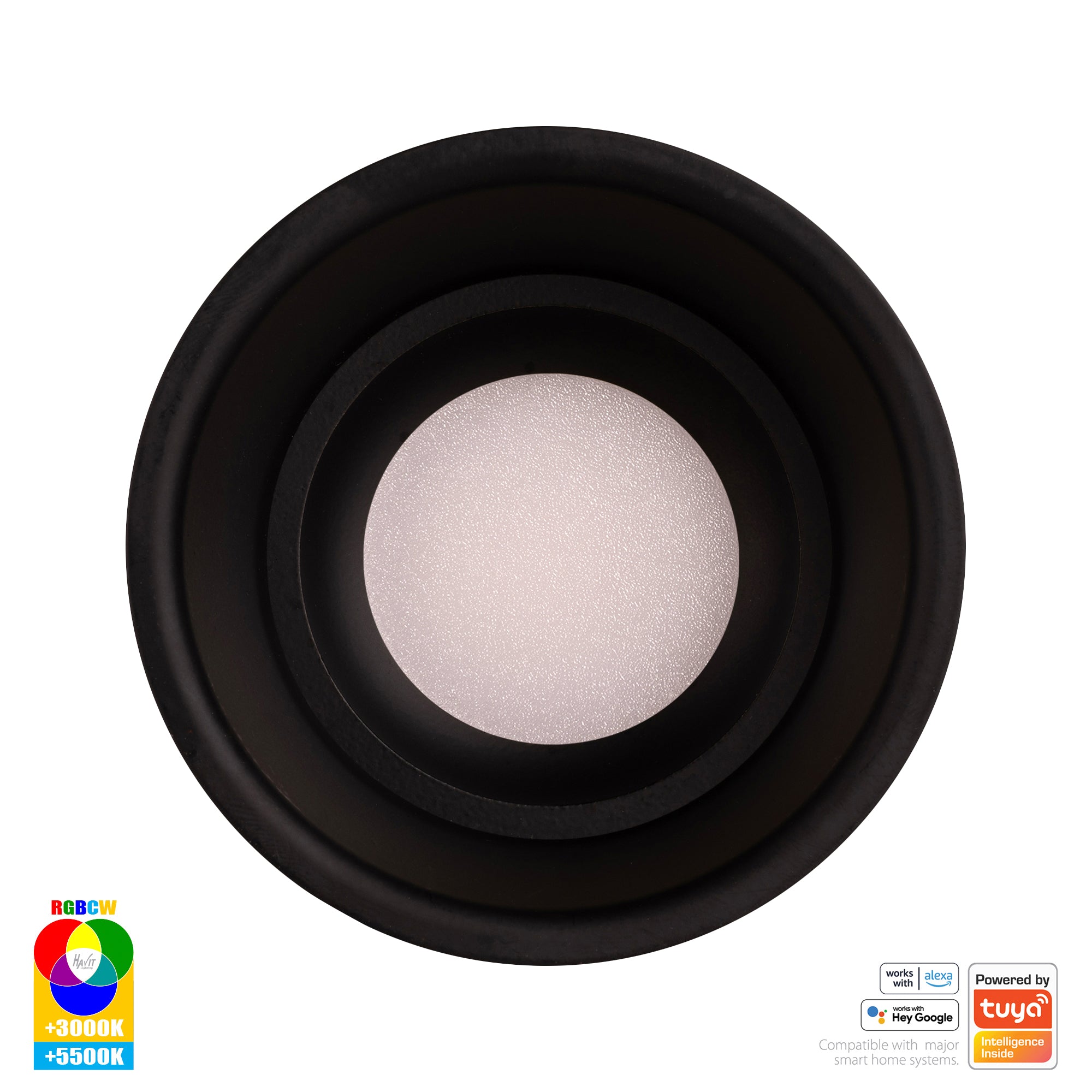 HV5513RGBCW-BLK - Prime Black Fixed Deep RGBCW WIFI LED Downlight