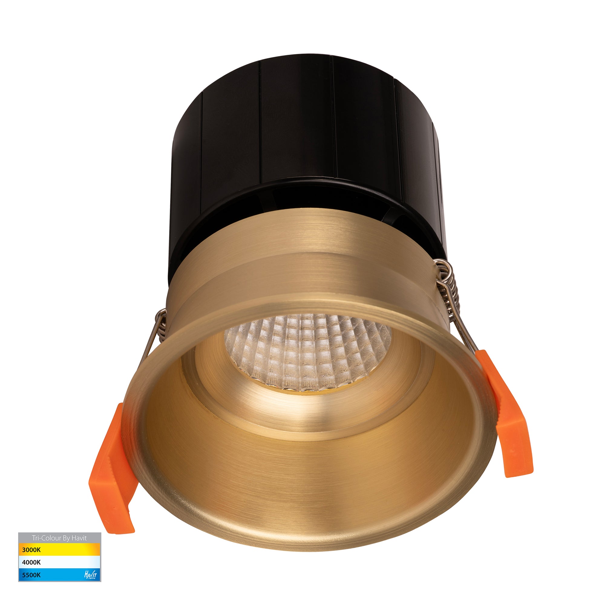 HV5513T-BR - Prime Brass Coloured Fixed Deep LED Downlight