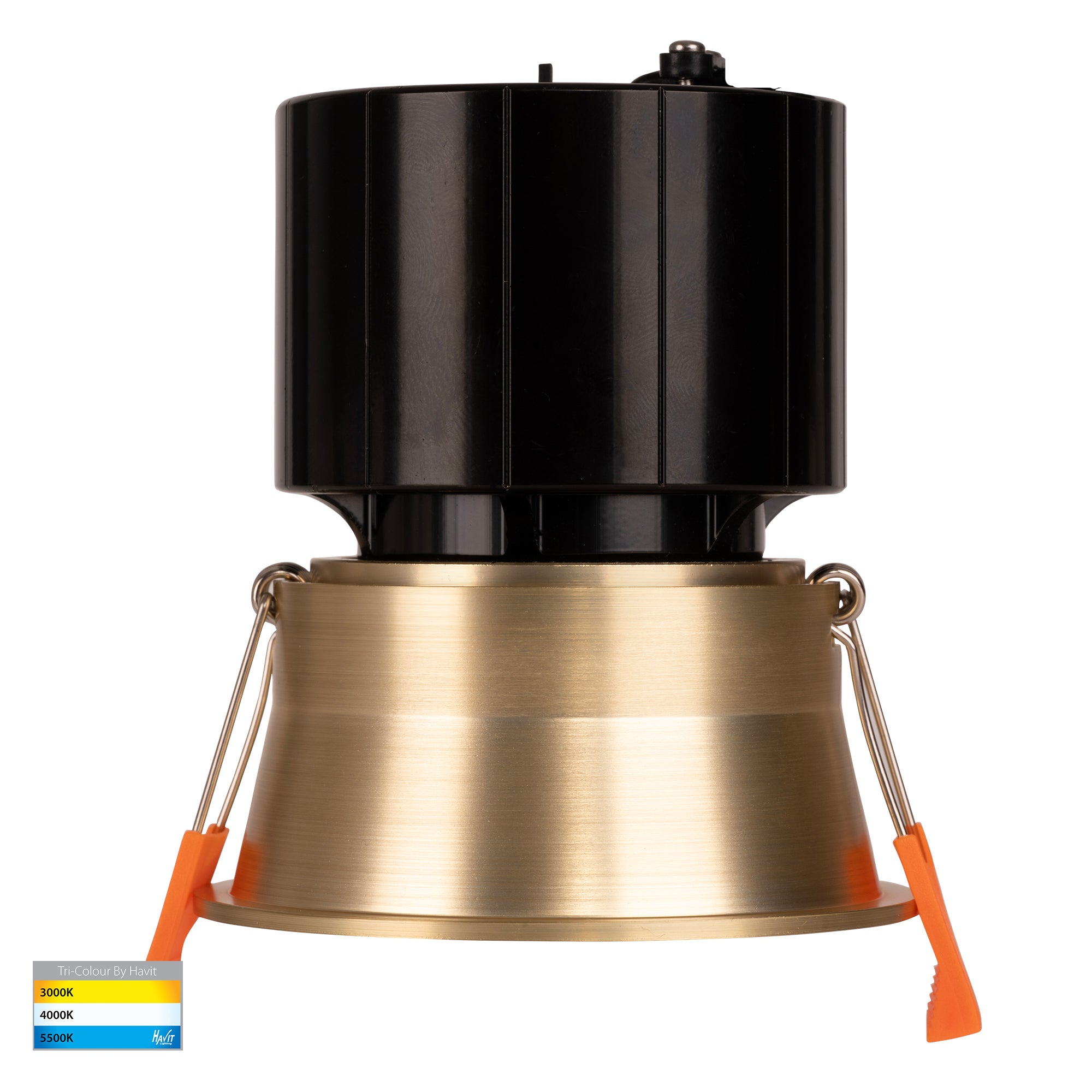 HV5513T-BR - Prime Brass Coloured Fixed Deep LED Downlight