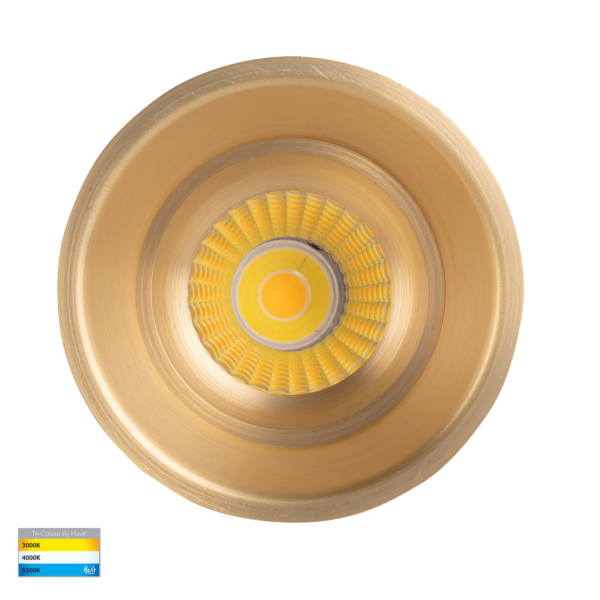 HV5513T-BR - Prime Brass Coloured Fixed Deep LED Downlight