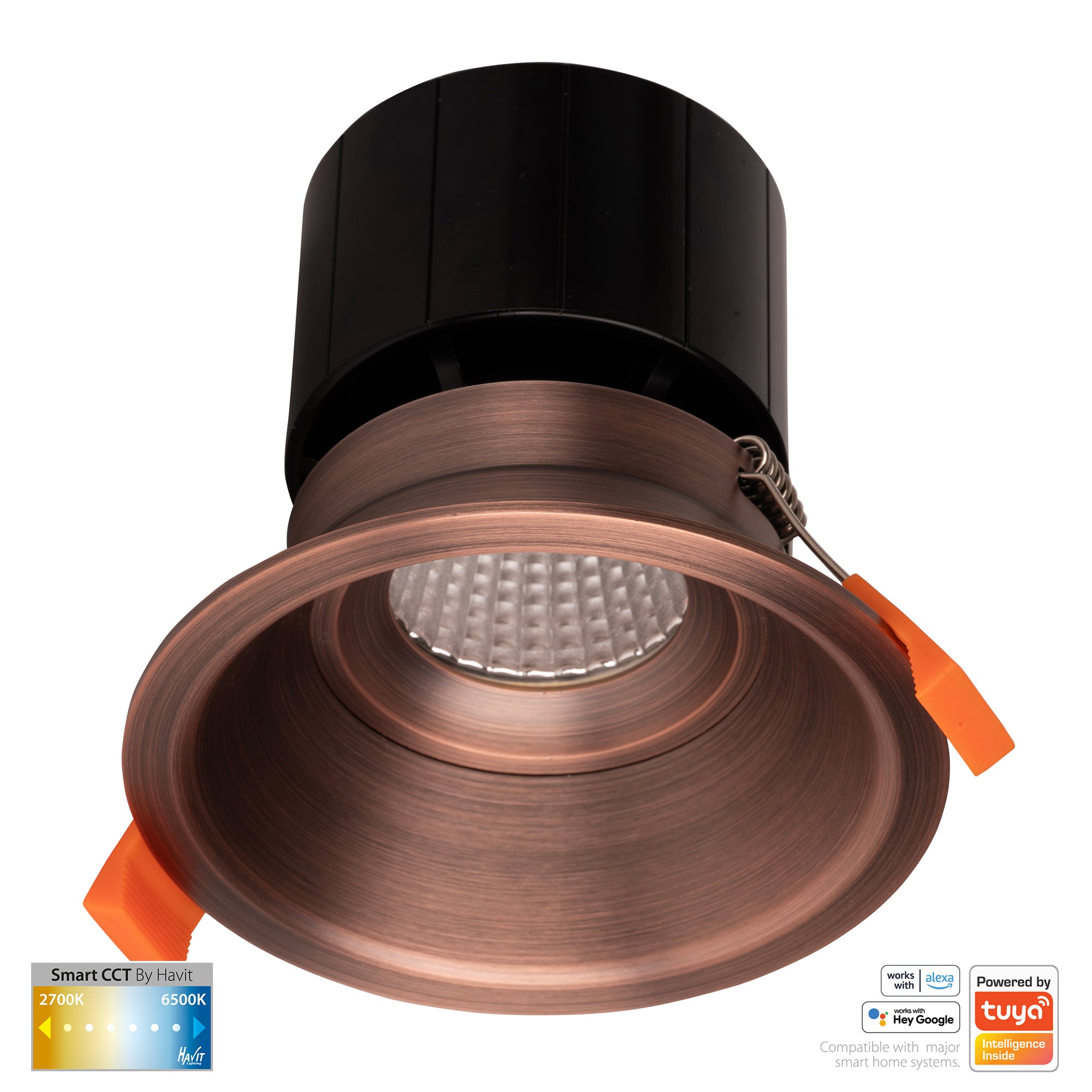 HV5514CCT-AB - Prime Antique Brass Fixed Deep CCT WIFI LED Downlight