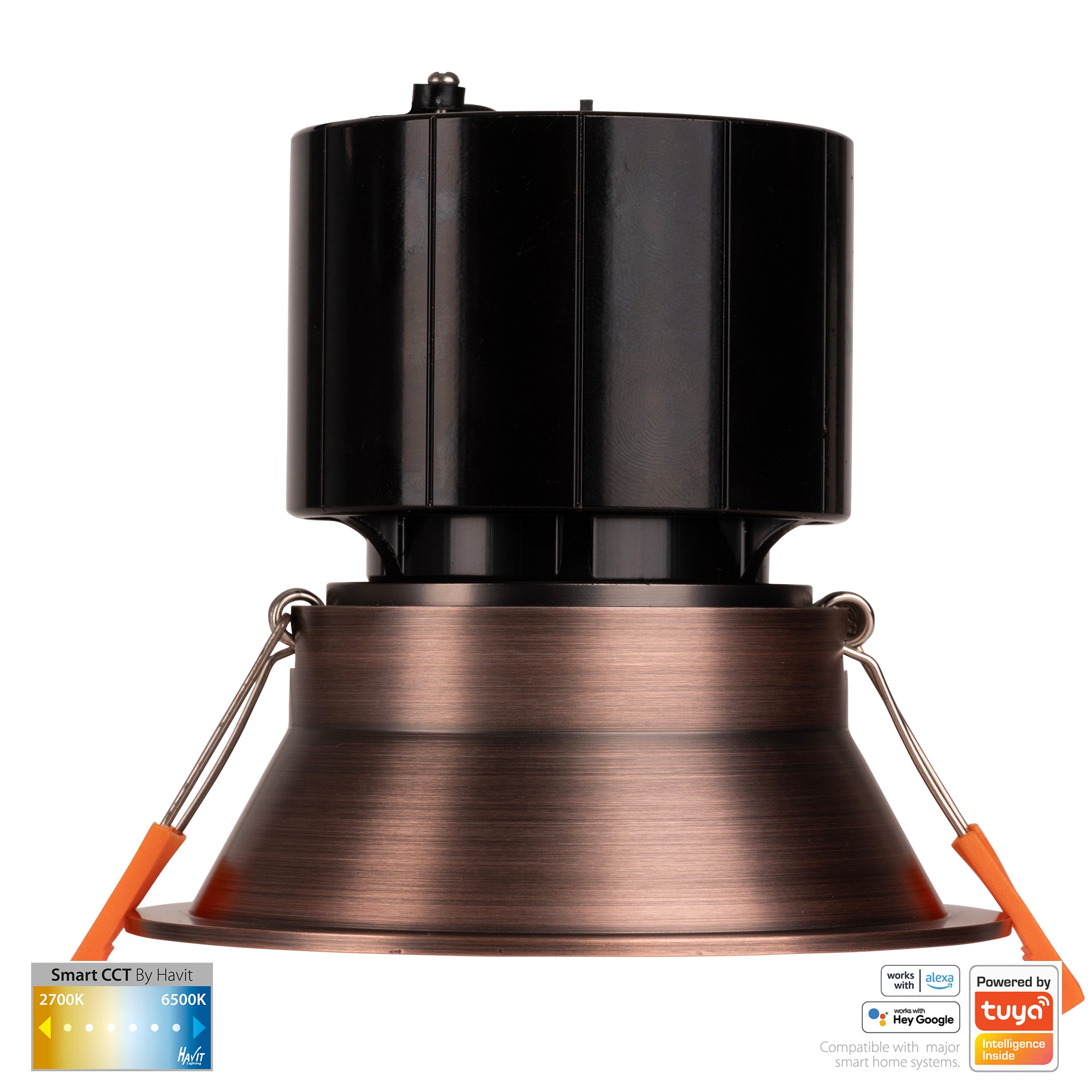 HV5514CCT-AB - Prime Antique Brass Fixed Deep CCT WIFI LED Downlight