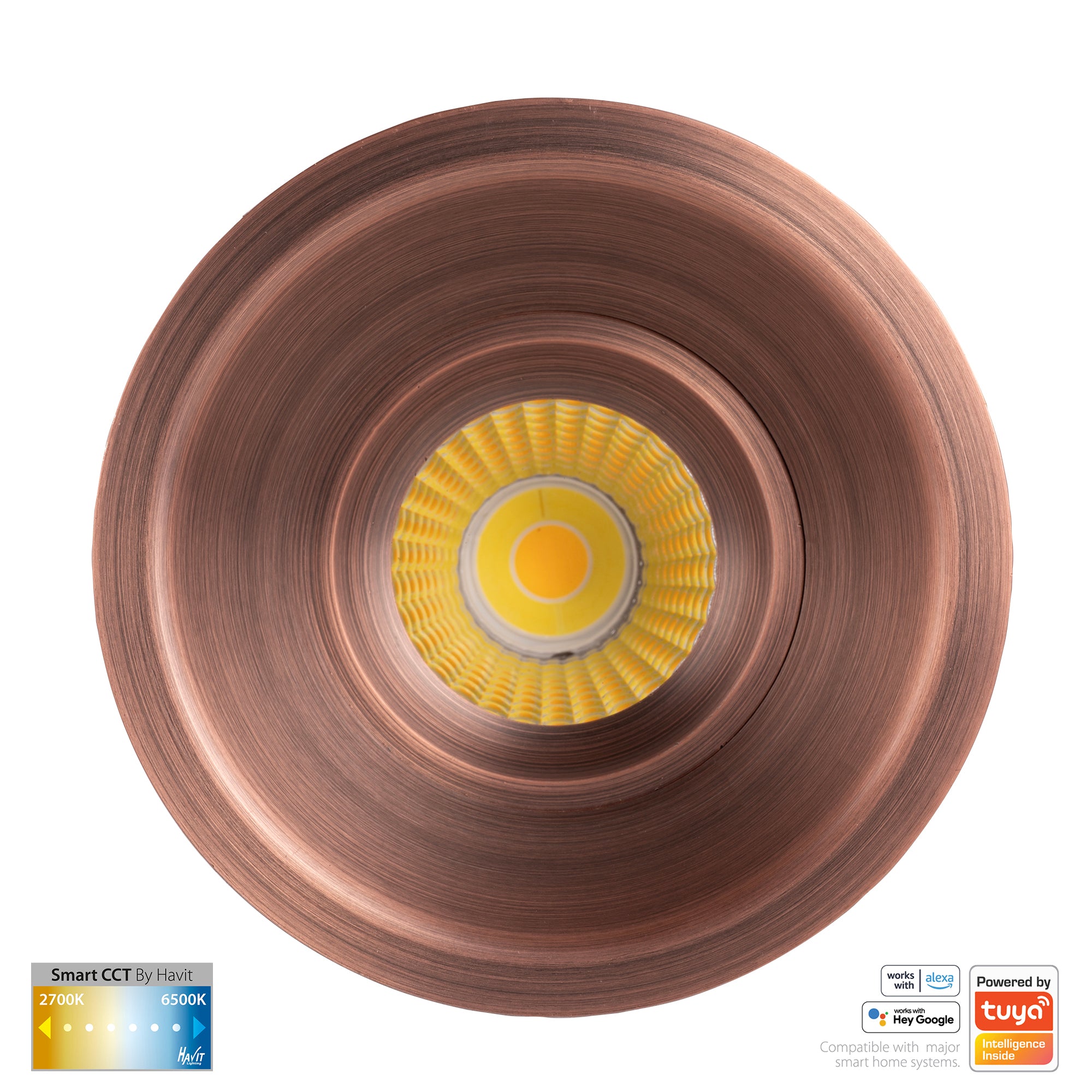 HV5514CCT-AB - Prime Antique Brass Fixed Deep CCT WIFI LED Downlight