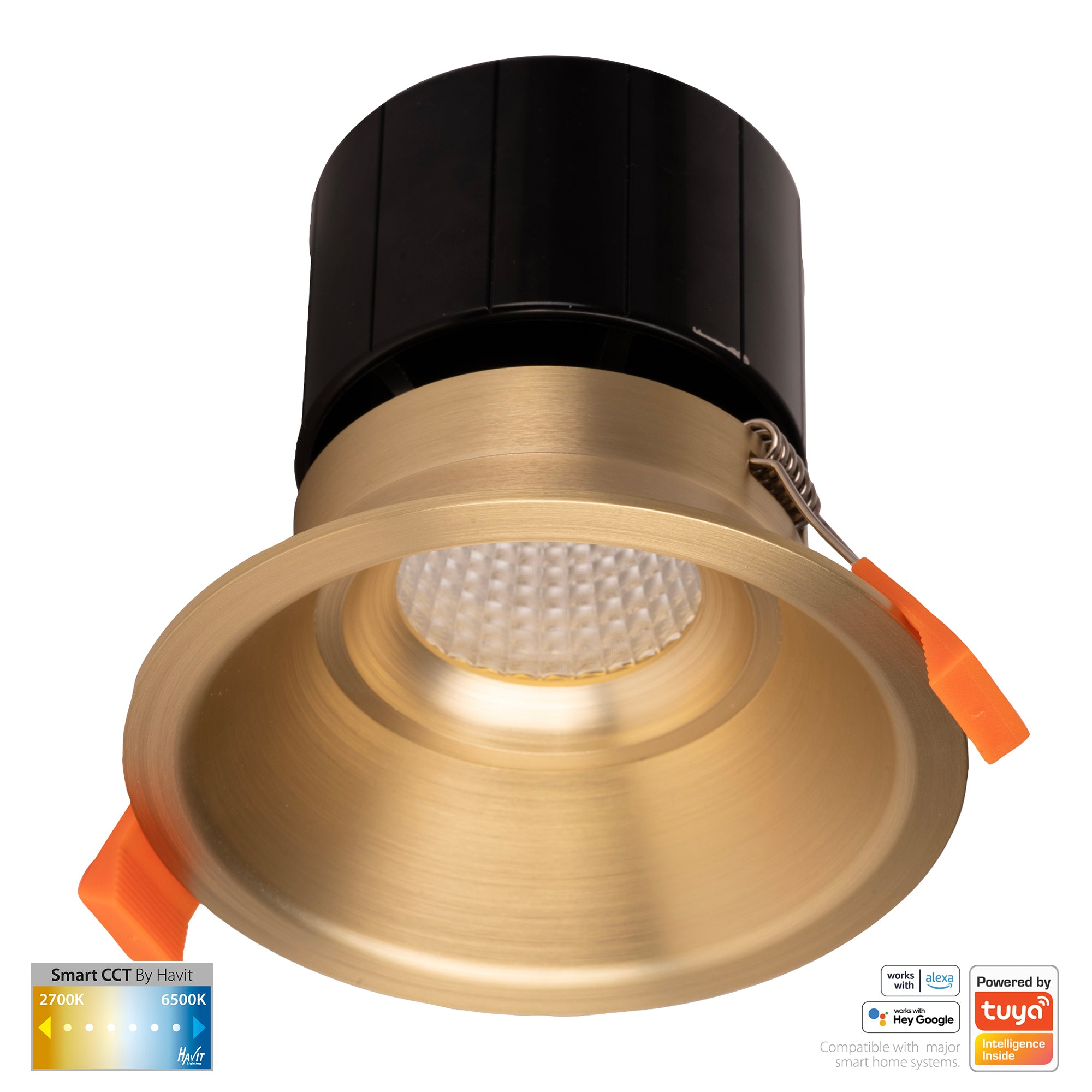 HV5514CCT-BR - Prime Brass Coloured Fixed Deep CCT WIFI LED Downlight