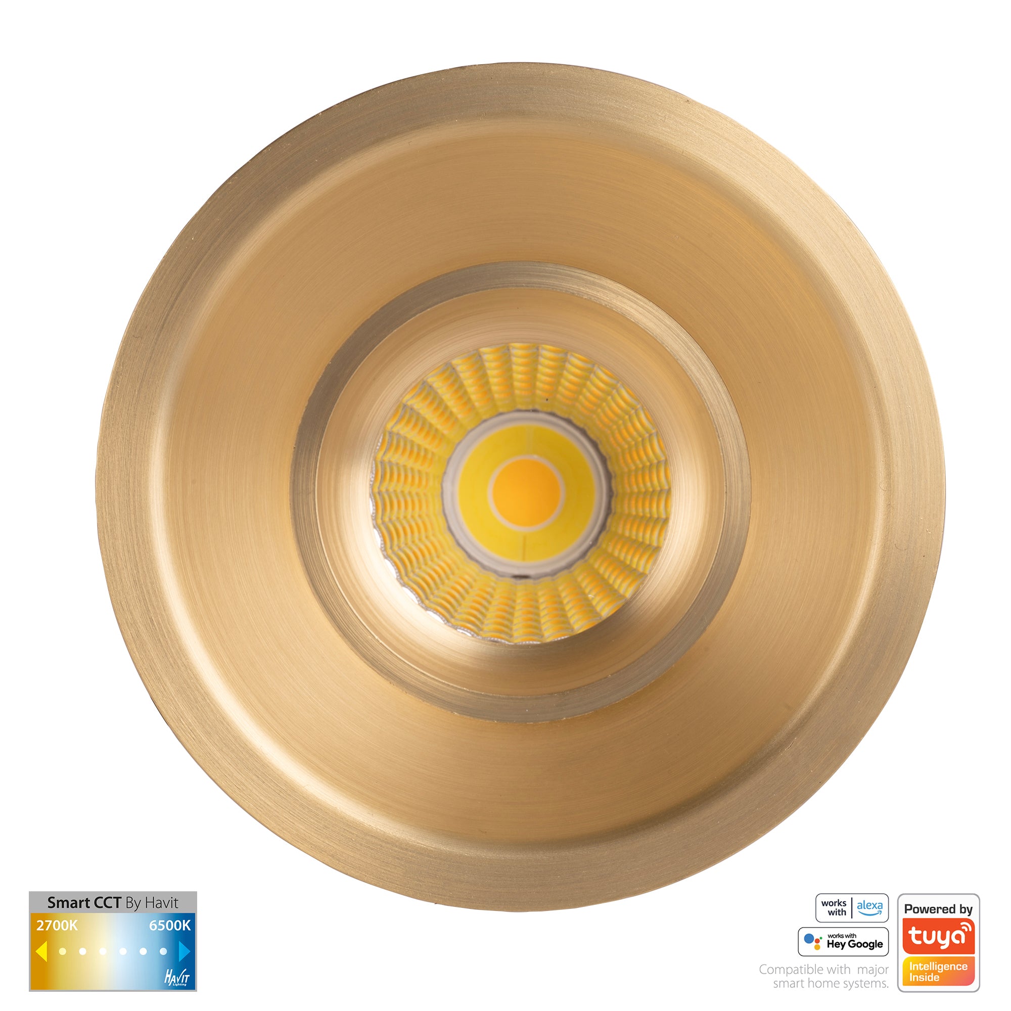HV5514CCT-BR - Prime Brass Coloured Fixed Deep CCT WIFI LED Downlight