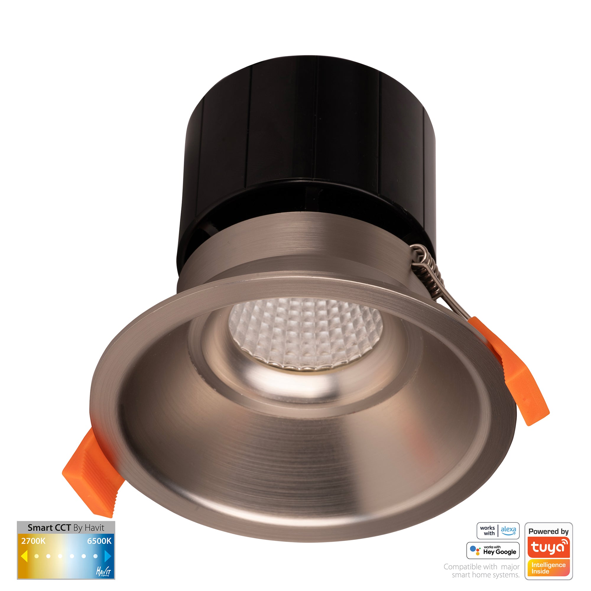 HV5514CCT-NK - Prime Nickel Coloured Fixed Deep CCT WIFI LED Downlight