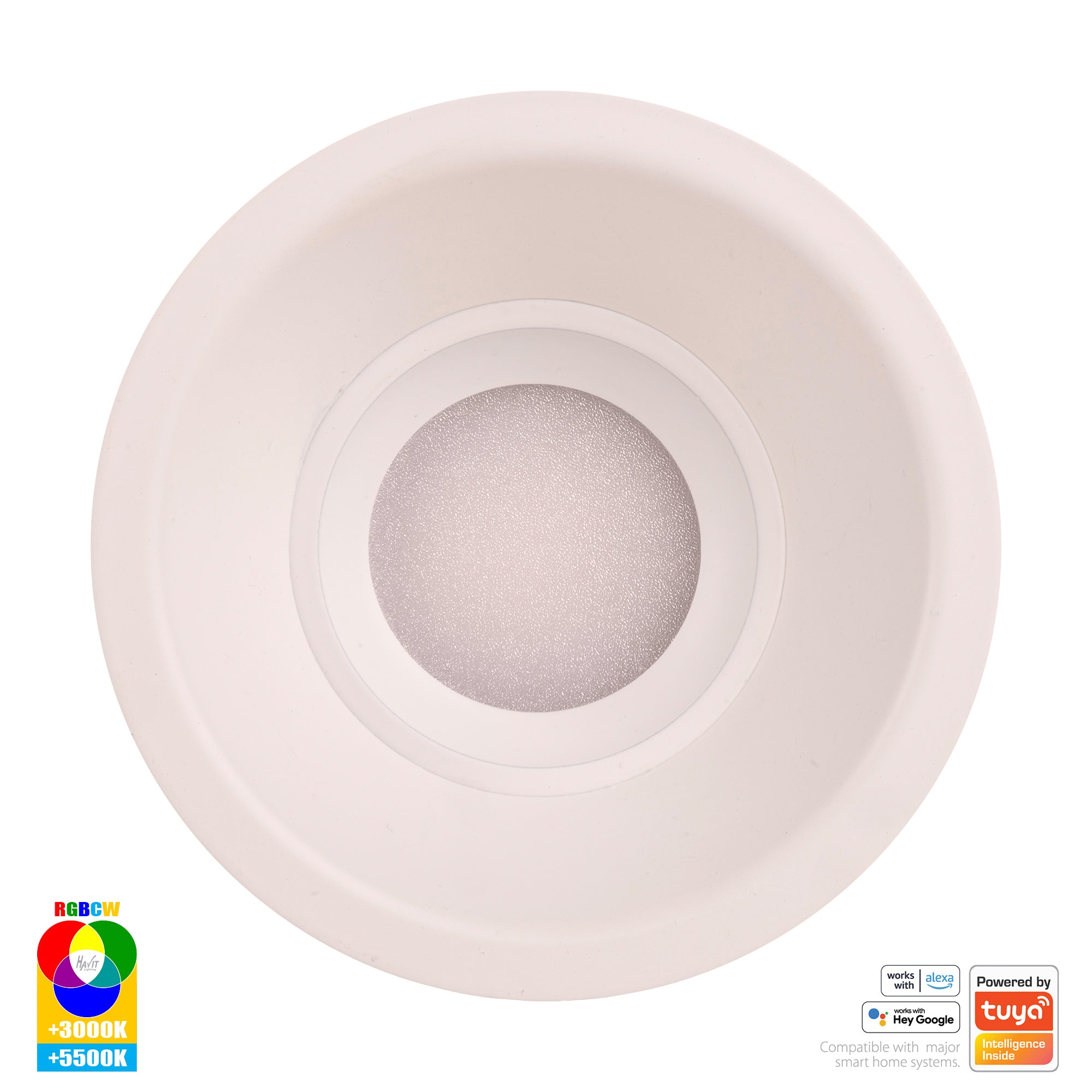 HV5514RGBCW-WHT - Prime White Fixed Deep RGBCW WIFI LED Downlight
