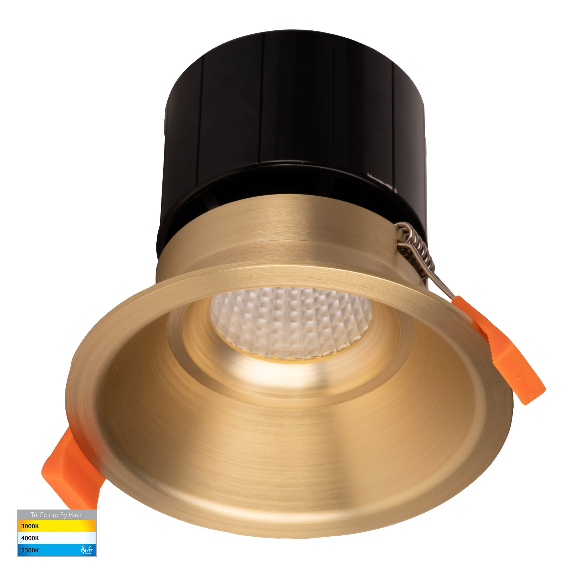 HV5514T-BR - Prime Brass Coloured Fixed Deep LED Downlight