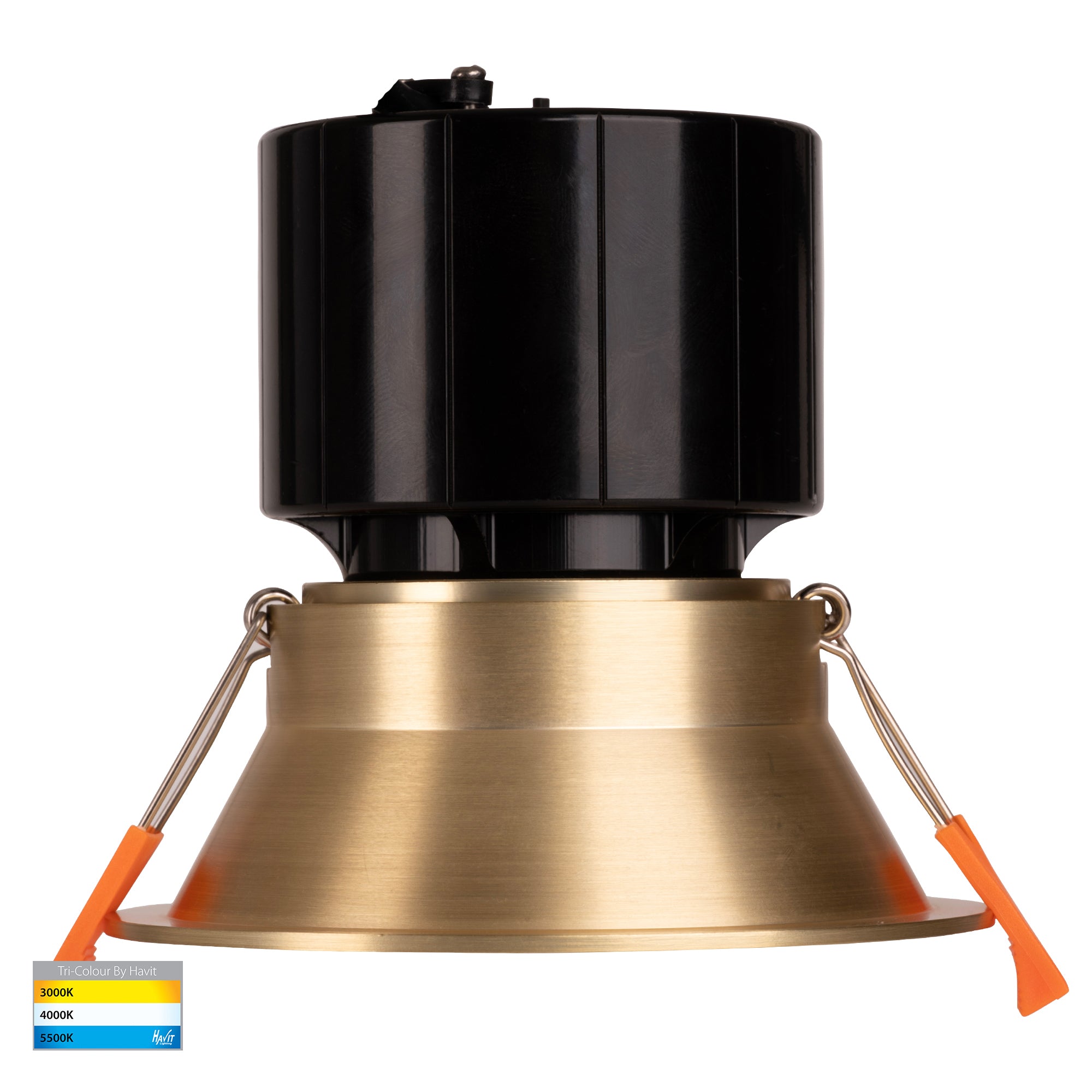 HV5514T-BR - Prime Brass Coloured Fixed Deep LED Downlight