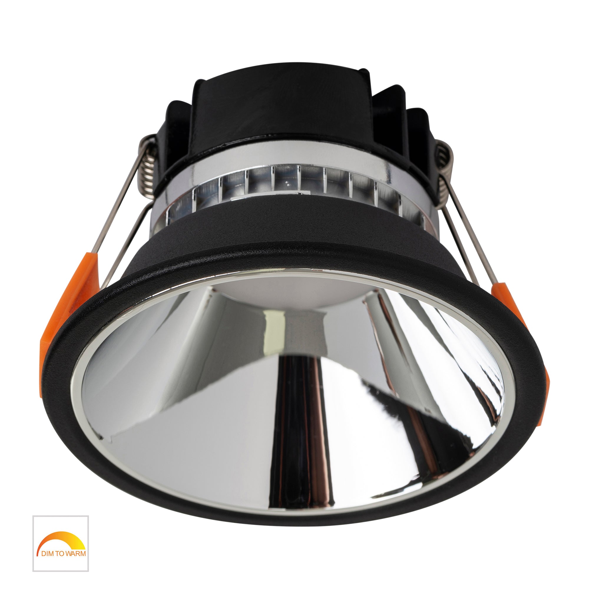 HV5528D2W-BC - Gleam Black with Chrome Insert Fixed Dim to Warm LED Downlight