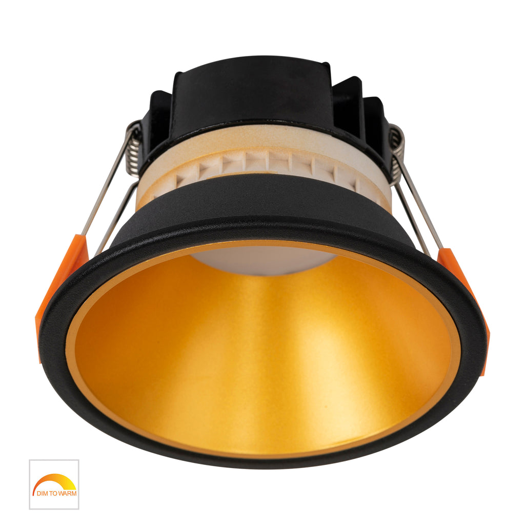 HV5528D2W-BG - Gleam Black with Gold Insert Fixed Dim to Warm LED Downlight