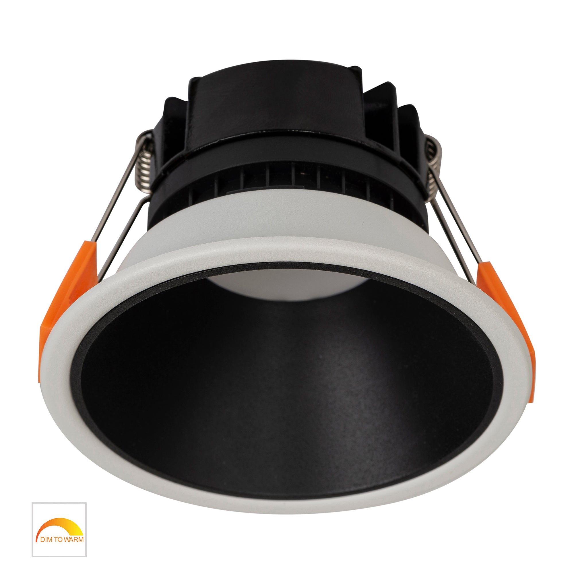 HV5528D2W-WB - Gleam White with Black Insert Fixed Dim to Warm LED Downlight