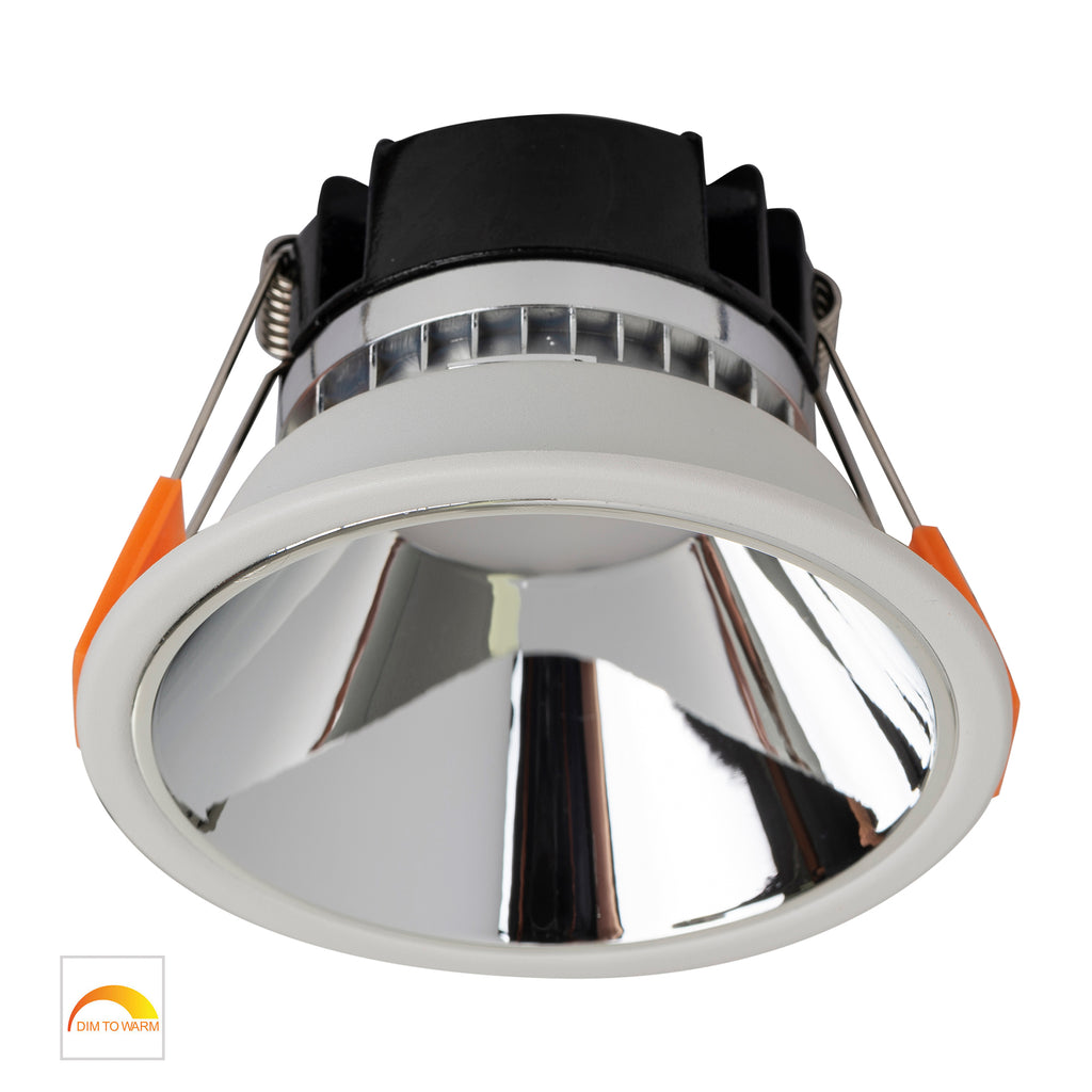 HV5528D2W-WC - Gleam White with Chrome Insert Fixed Dim to Warm LED Downlight