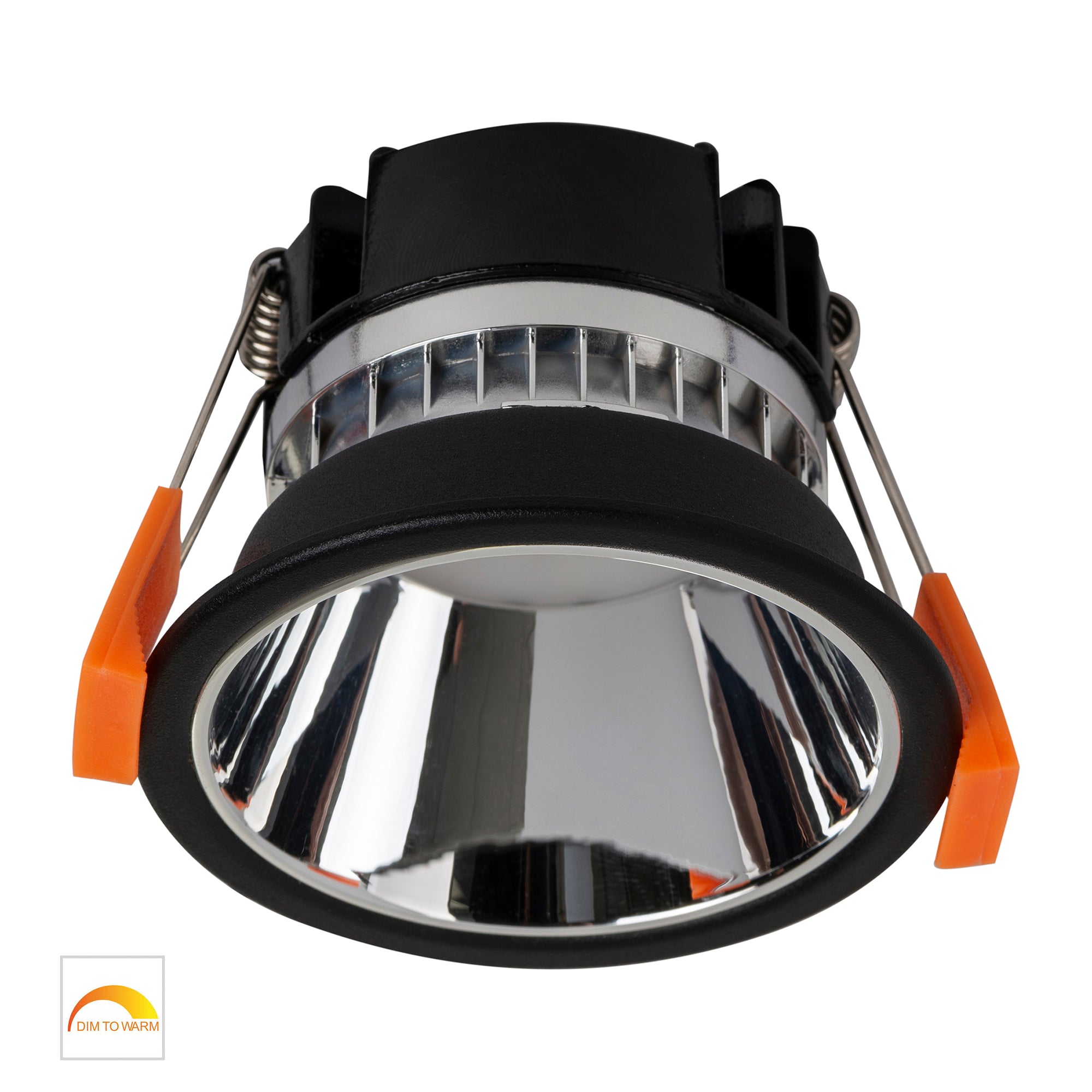 HV5529D2W-BC - Gleam Black with Chrome Insert Fixed Dim to Warm LED Downlight