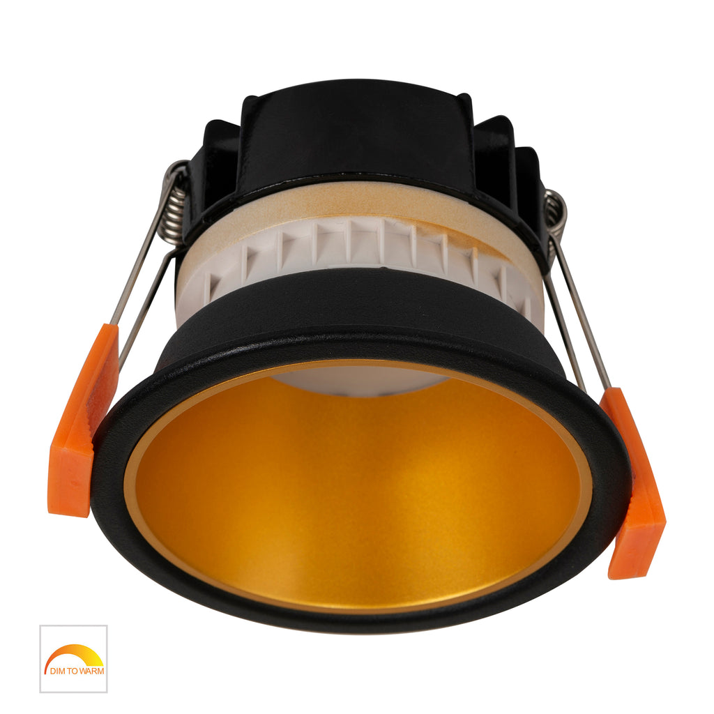 HV5529D2W-BG - Gleam Black with Gold Insert Fixed Dim to Warm LED Downlight