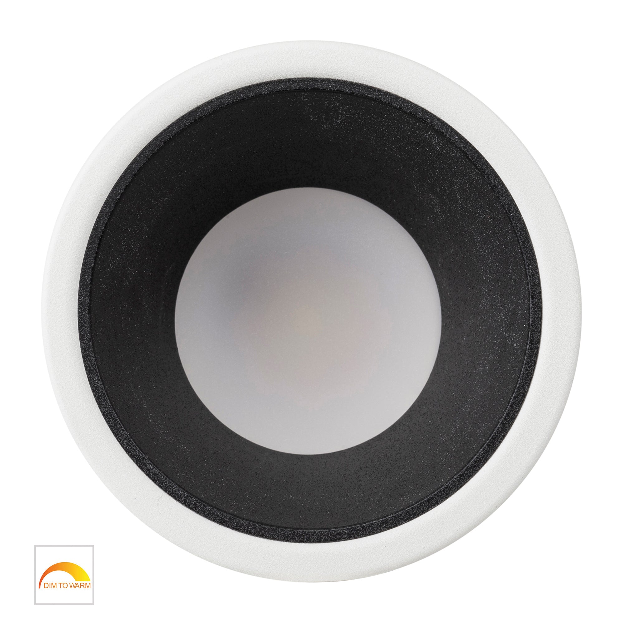HV5529D2W-WB - Gleam White with Black Insert Fixed Dim to Warm LED Downlight