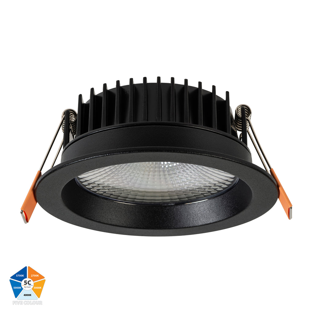 HV5530T-BLK - Ora Black 5 Colour Fixed LED Downlight