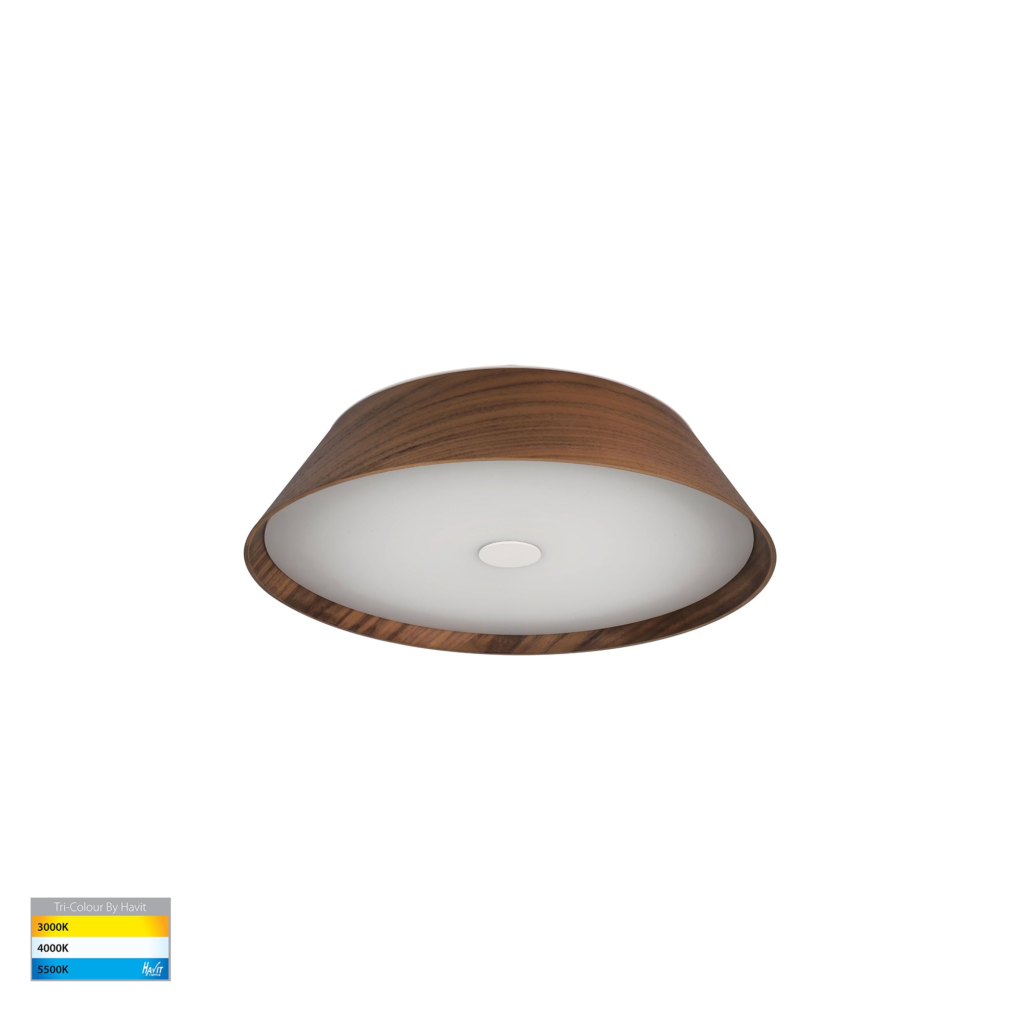 HV5871T - Noyer Walnut Timber 330mm Ceiling Mounted LED Oyster