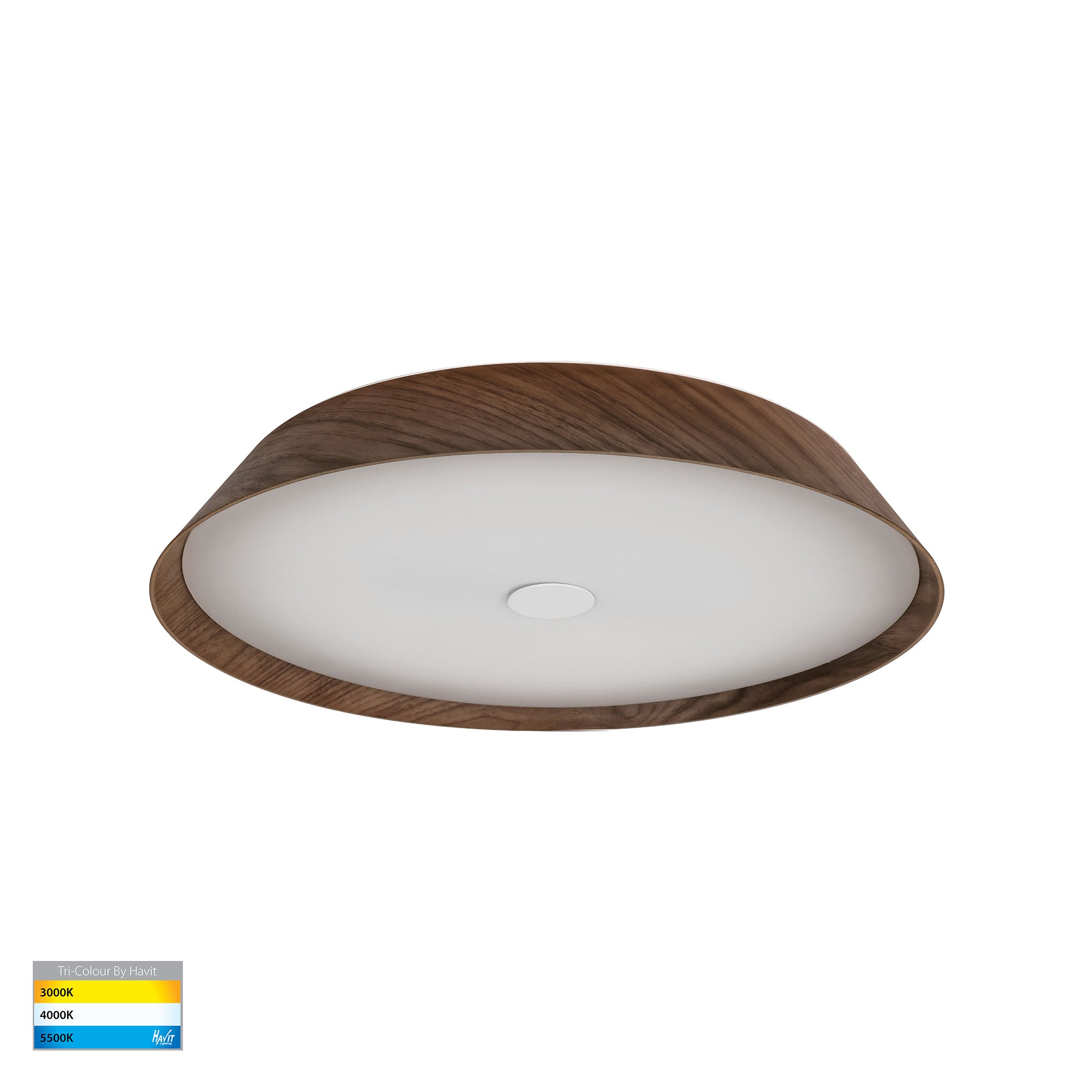 HV5873T - Noyer Walnut Timber 510mm Ceiling Mounted LED Oyster