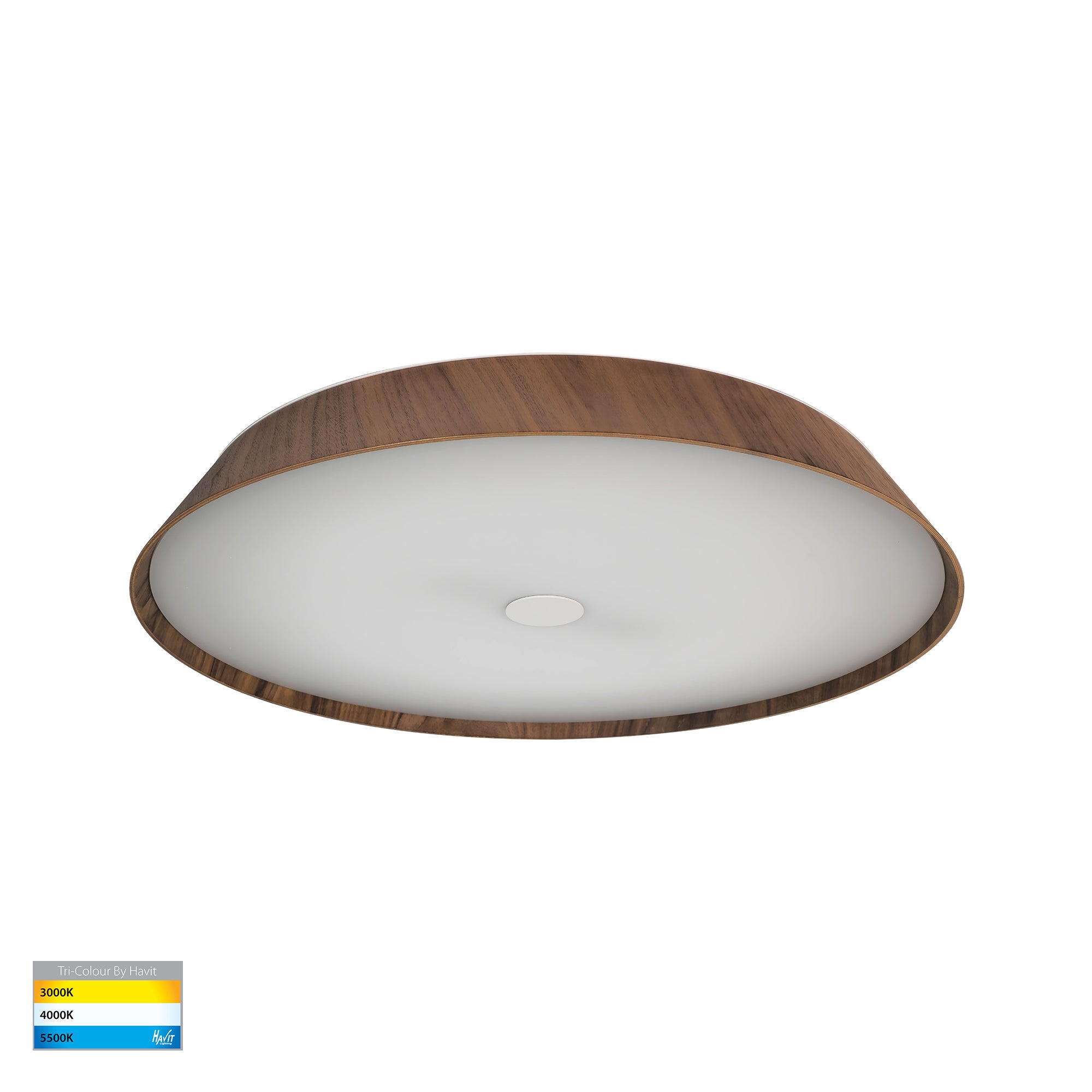HV5874T - Noyer Walnut Timber 610mm Ceiling Mounted LED Oyster