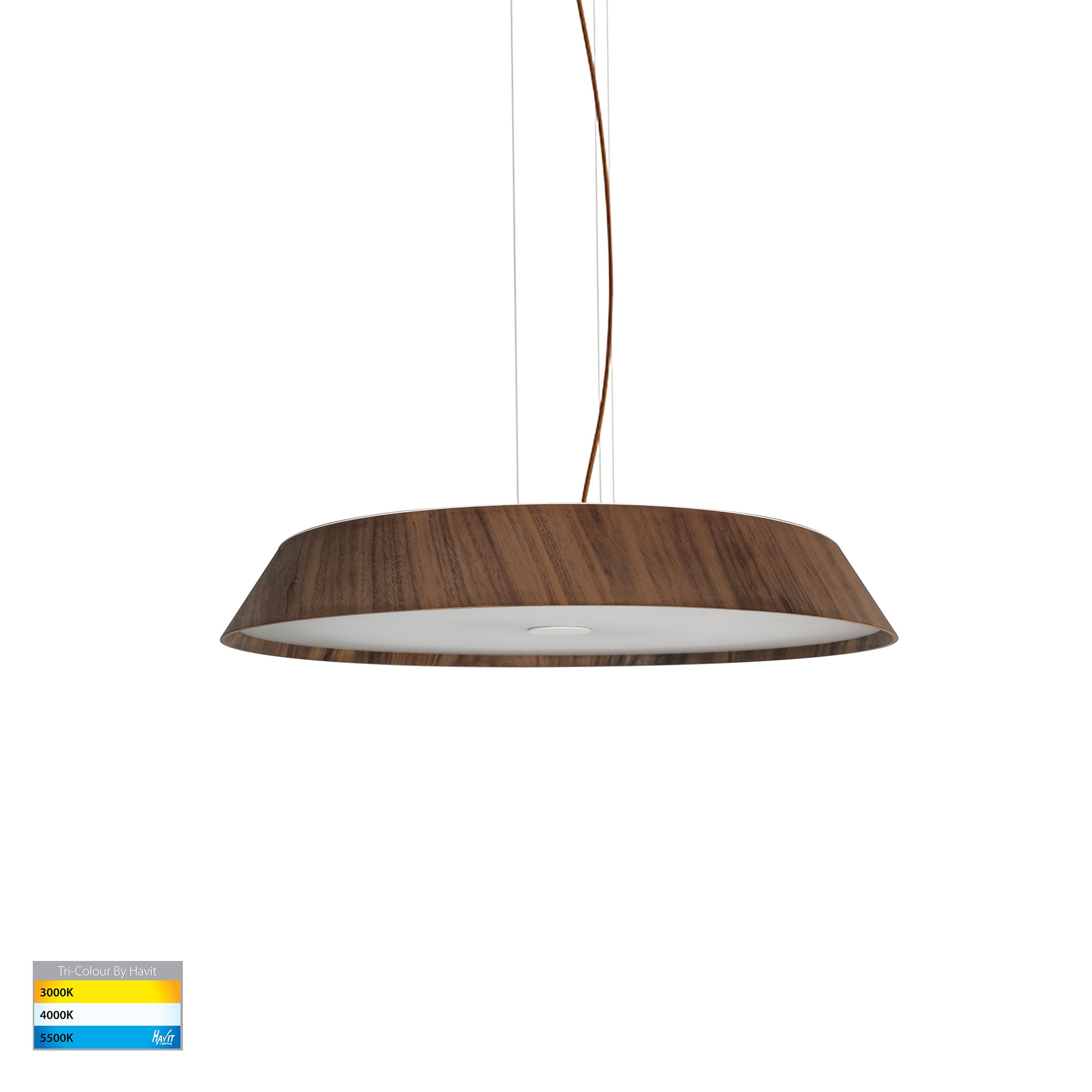 HV5874T-PDT - Noyer 610mm Walnut Timber LED Pendant