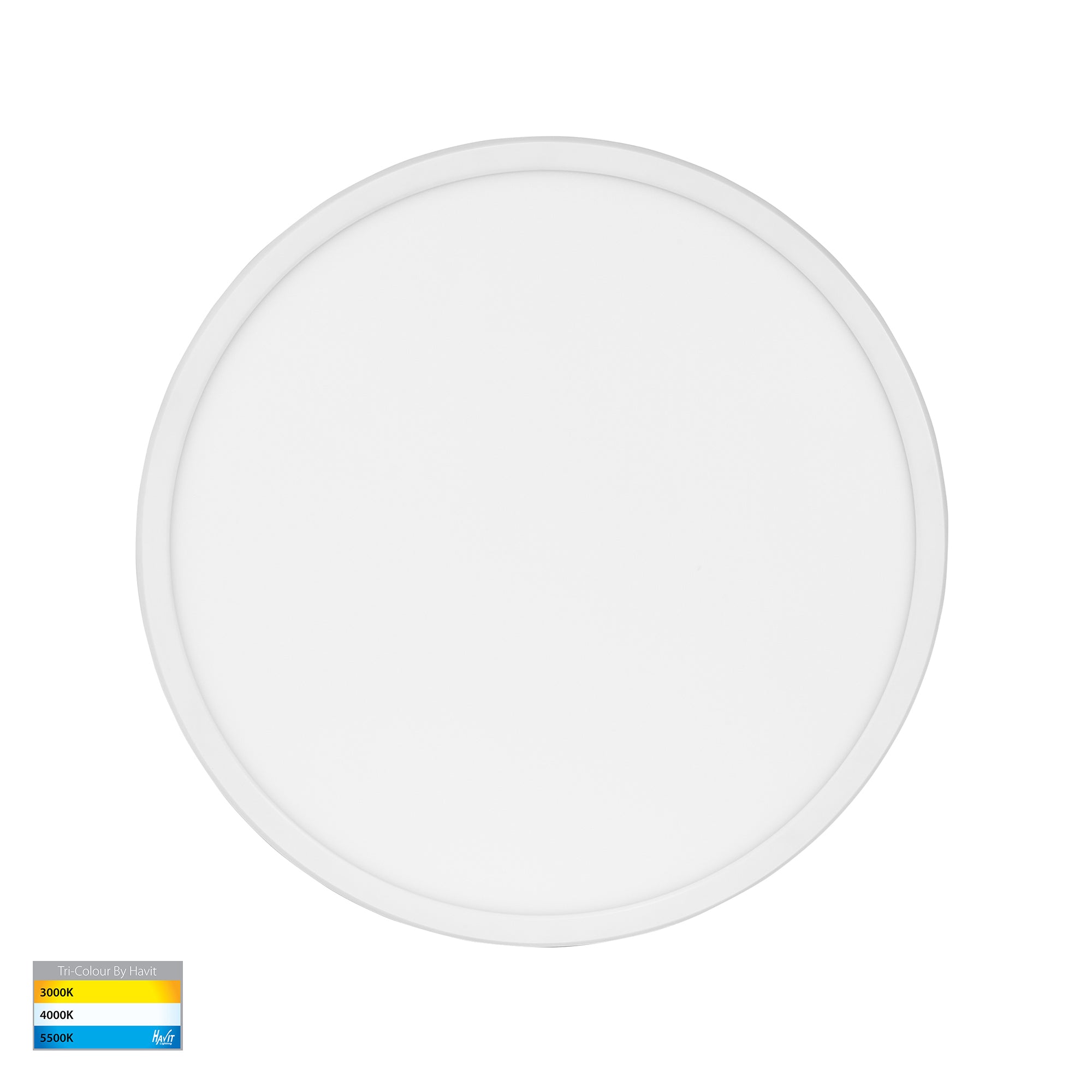 HV5878T-WHT-MSENS - Slim White Dimmable 400mm Surface Mounted Slim Oyster Light