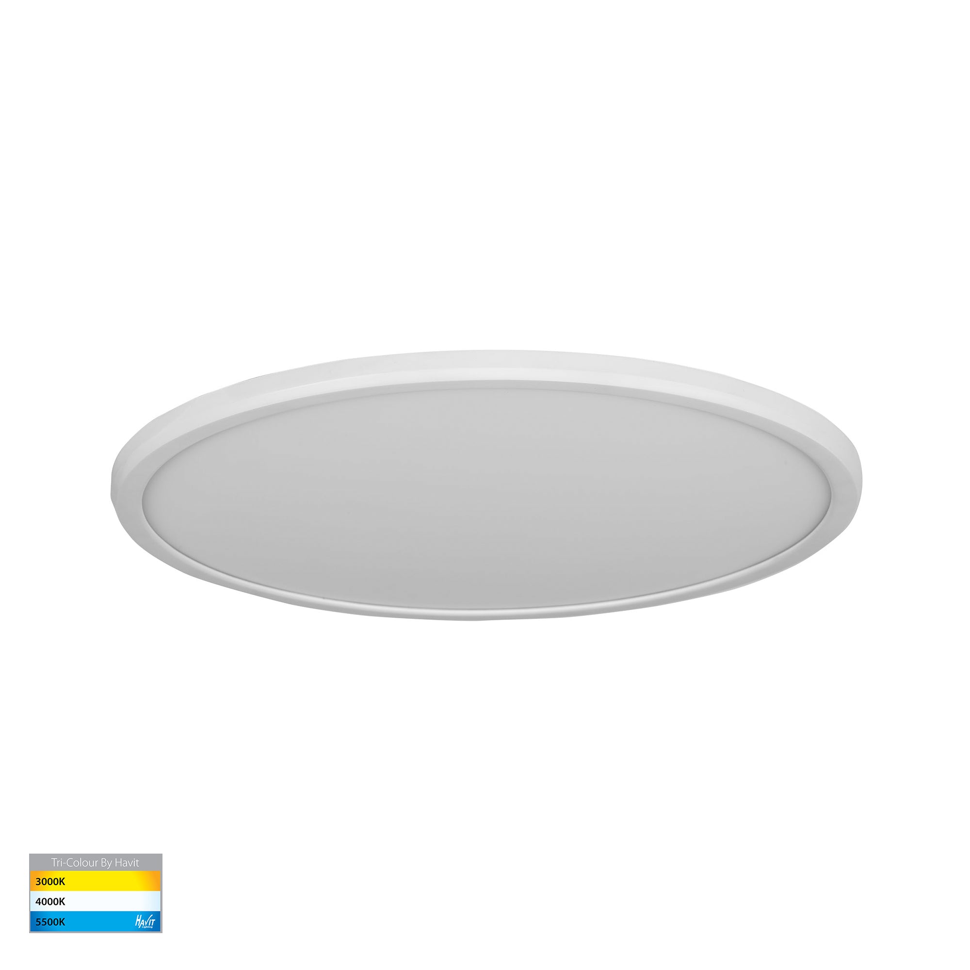 HV5878T-WHT-MSENS - Slim White Dimmable 400mm Surface Mounted Slim Oyster Light