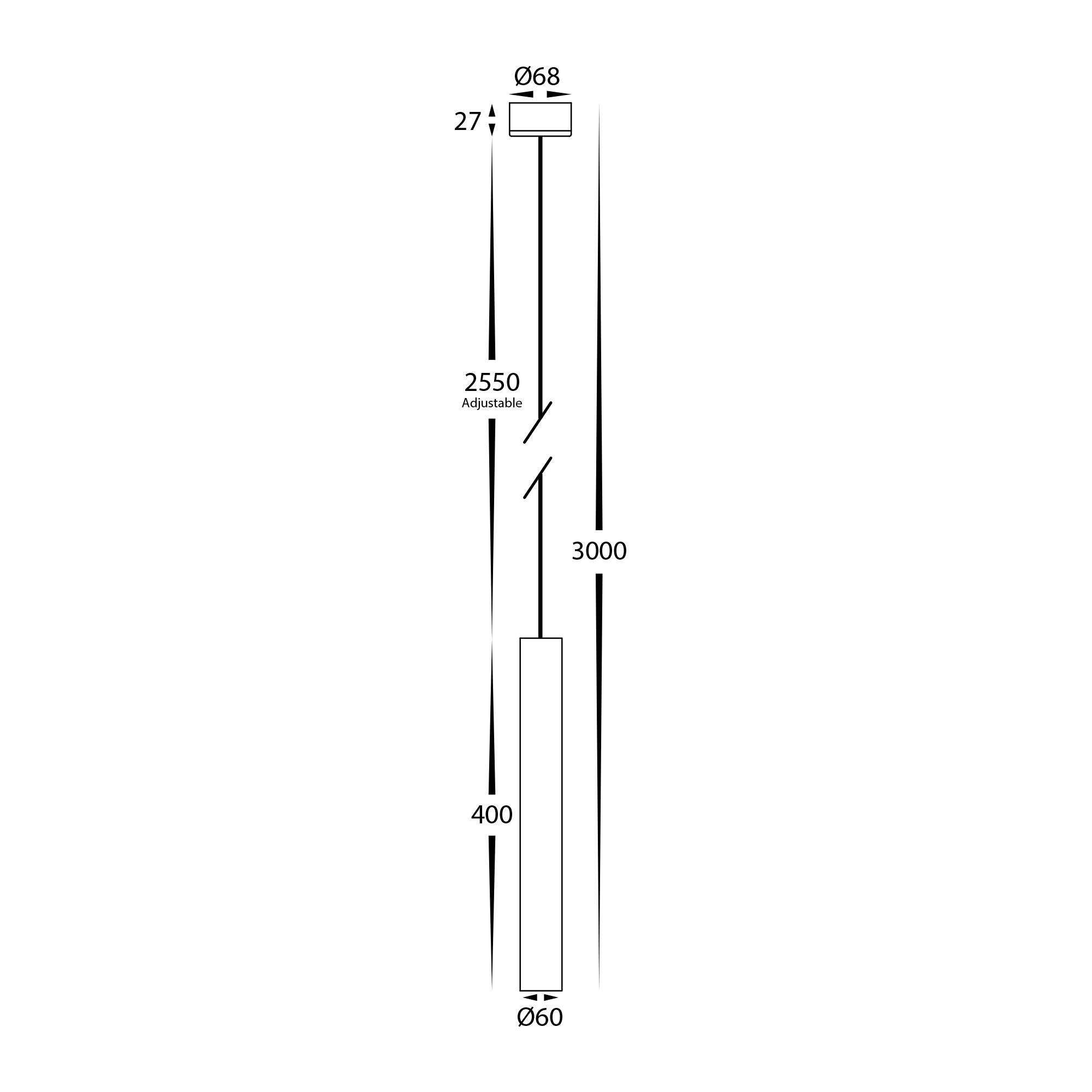 HV5899T-BLK - Henger Black 9w Cylinder LED Pendant