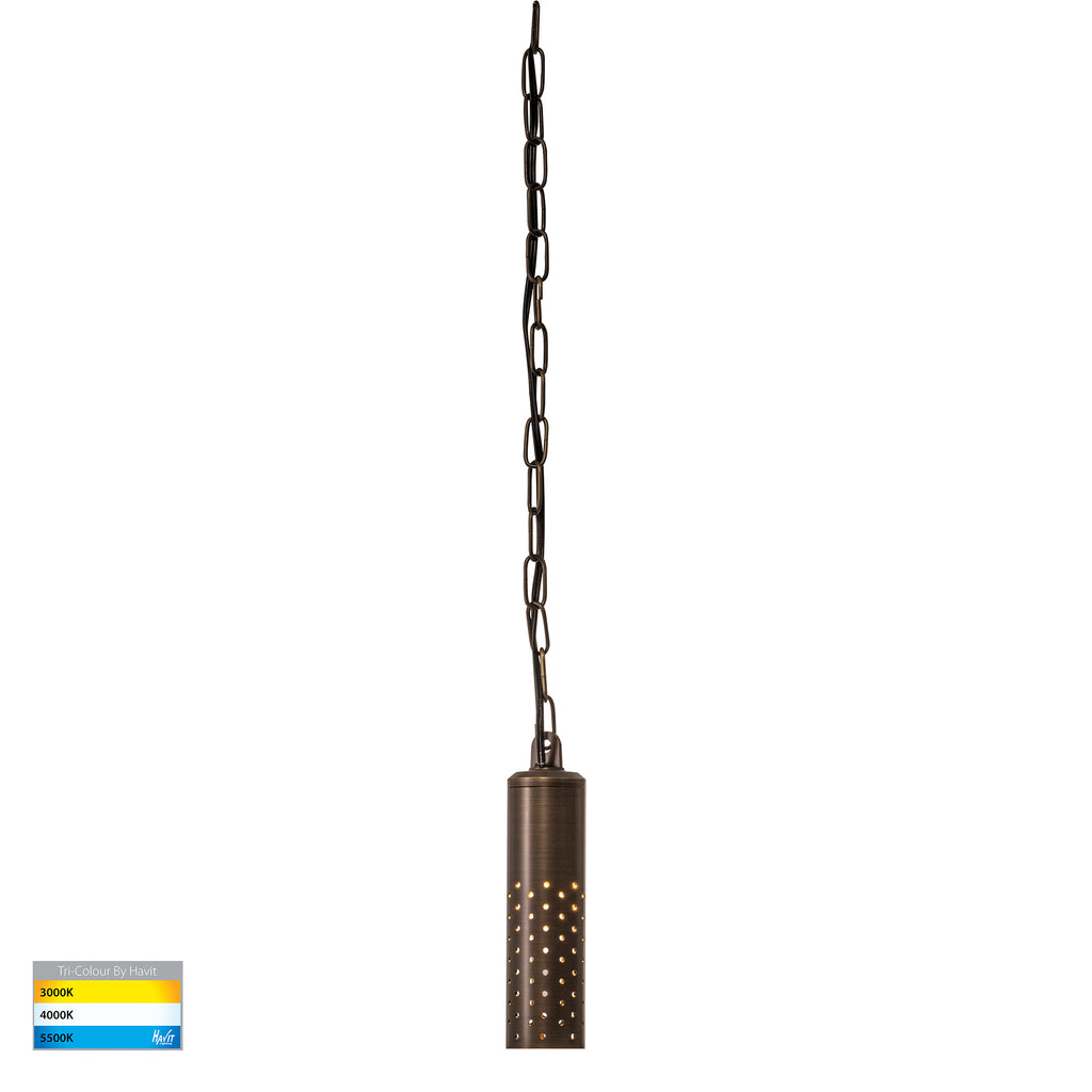 HV5901T-AB-240V | HV5901T-AB-12V - Willow Antique Brass LED Pendant