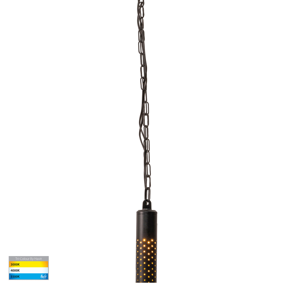 HV5901T-BLK-240V | HV5901T-BLK-12V - Willow Solid Brass Black LED Pendant