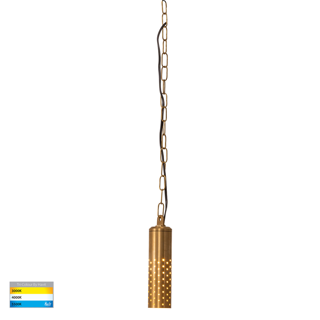 HV5901T-BR-240V | HV5901T-BR-12V - Willow Solid Brass LED Pendant