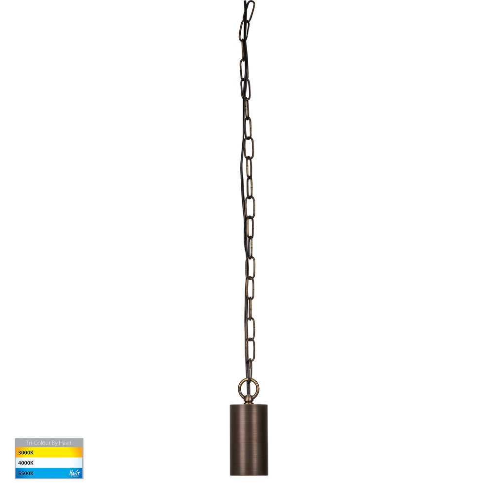 HV5902T-AB-240V | HV5902T-AB-12V - Tivah Antique Brass LED Pendant