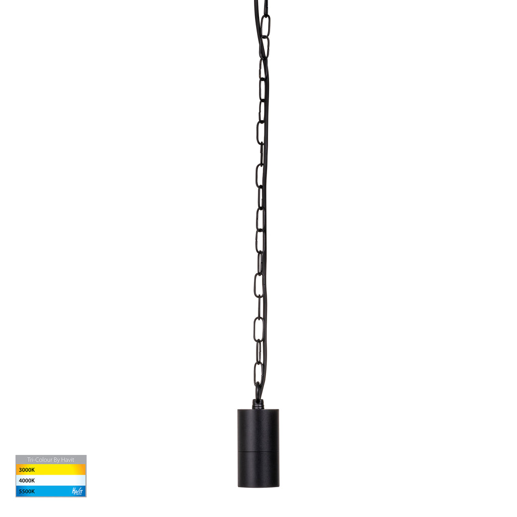 HV5902T-BLK-240V | HV5902T-BLK-12V - Tivah Solid Brass Black LED Pendant