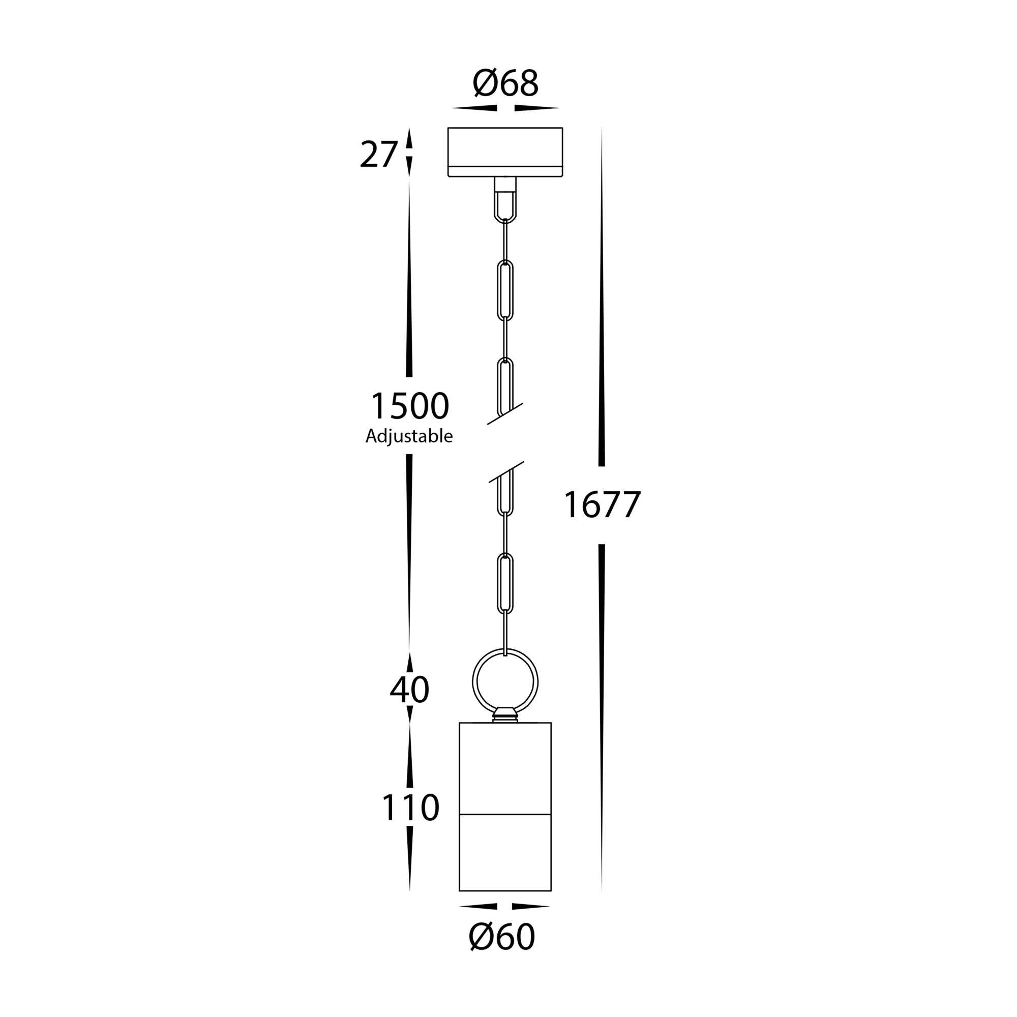 HV5902T-BLK-240V | HV5902T-BLK-12V - Tivah Solid Brass Black LED Pendant